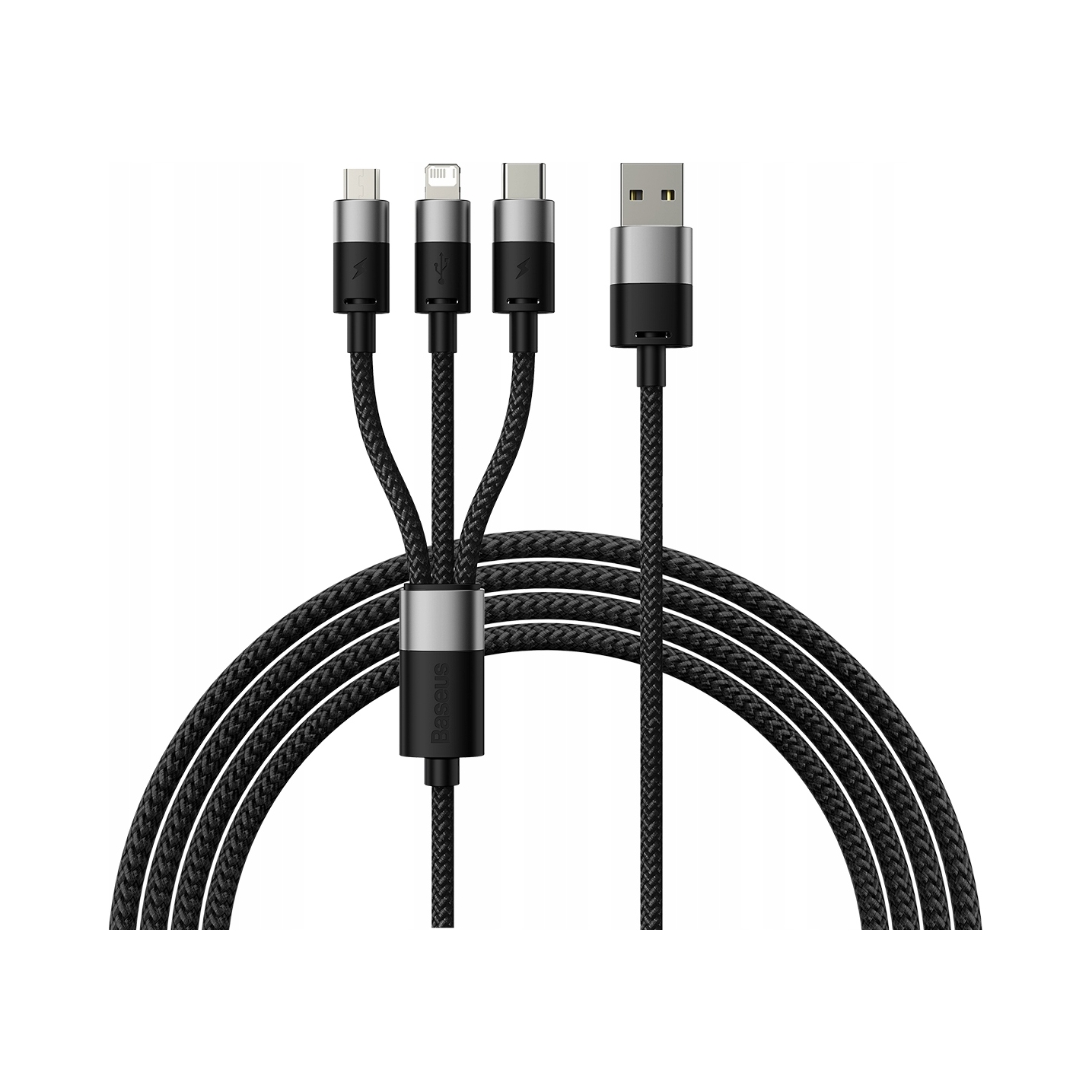 Kabel 3w1 Usb micro Usb Lightning Usb C 3. 5A 1. 2m Baseus StarSpeed
