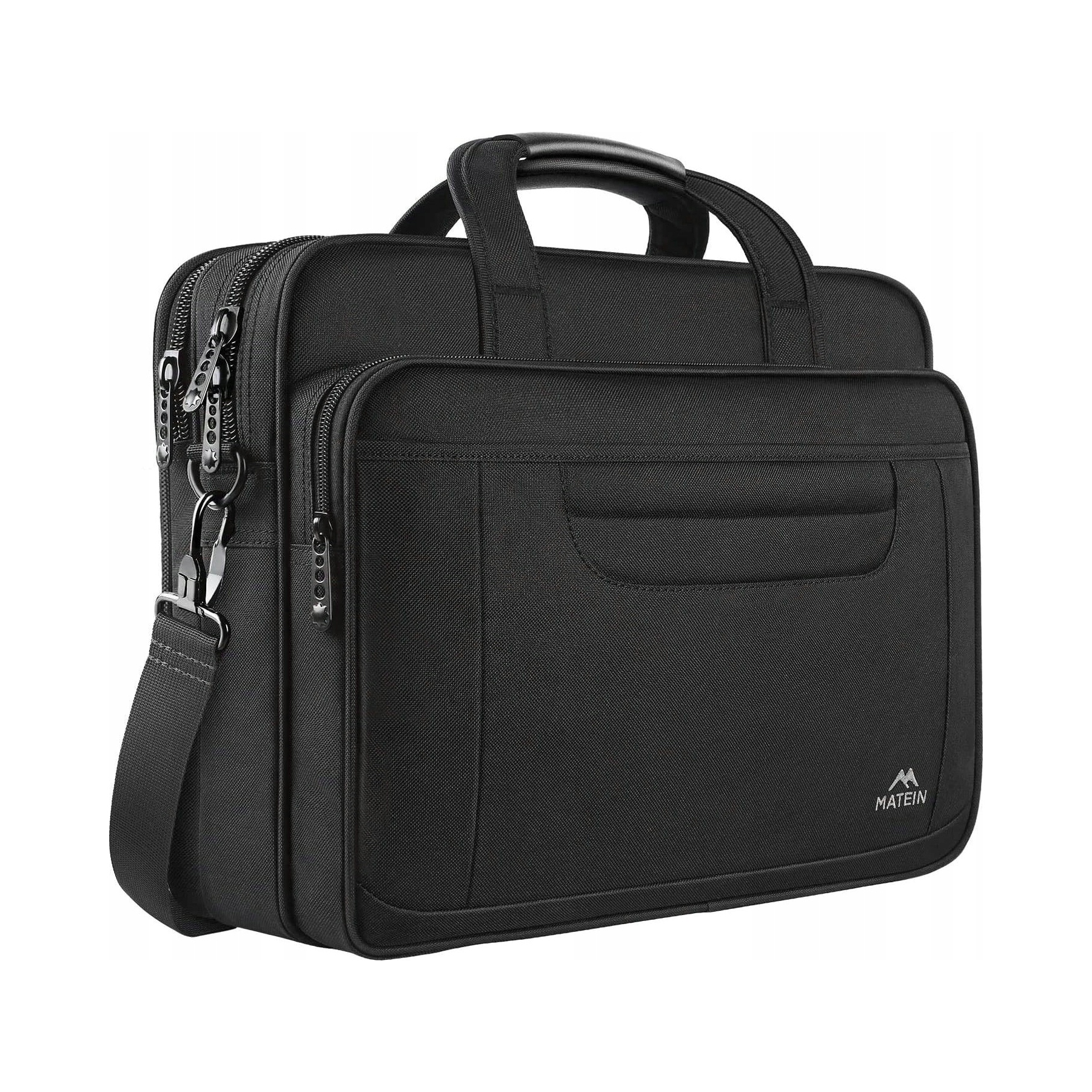 Torba na laptopa Matein czarna 15,3" nylonowa 3 komory