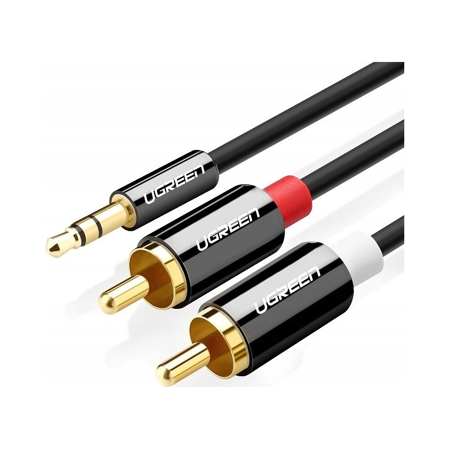 Ugreen AV116 Przewód 3,5mm Jack do 2RCA (Cinch) 2m (czarny) Ugreen