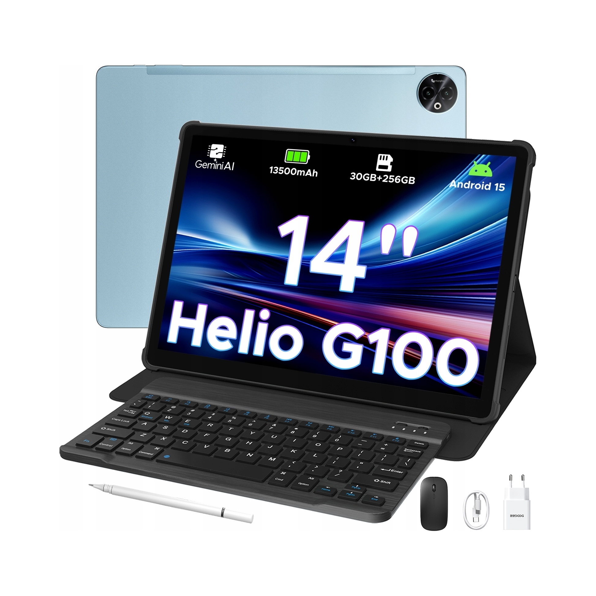 Tablet Doogee Tab E3 Max 14" s klávesnicou modrý 8 Gb Ram 256 Gb 13500 mAh