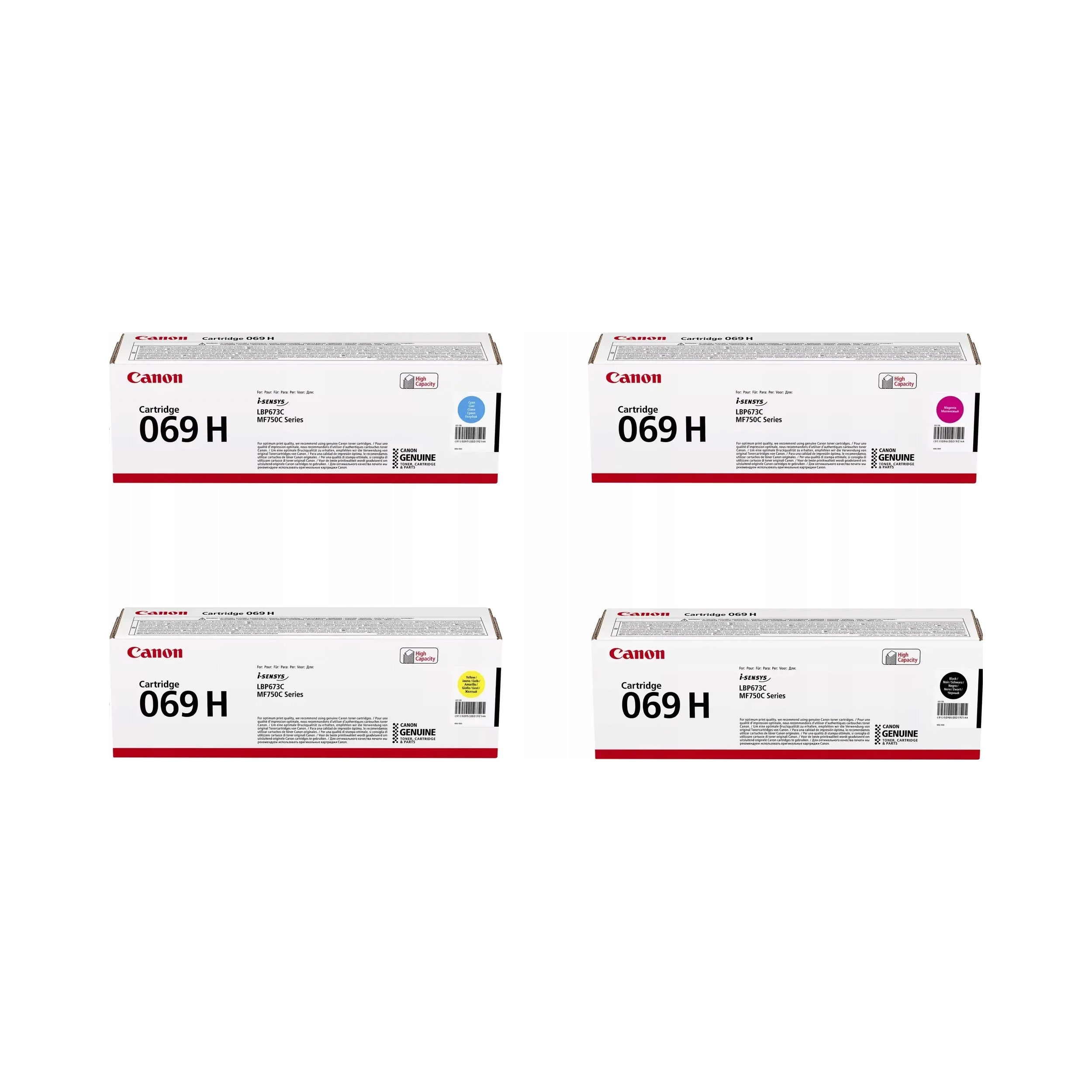 Zestaw tonerów Canon 069H 5095C002 5096C002 5097C002 5098C002 4 szt. Cmyk