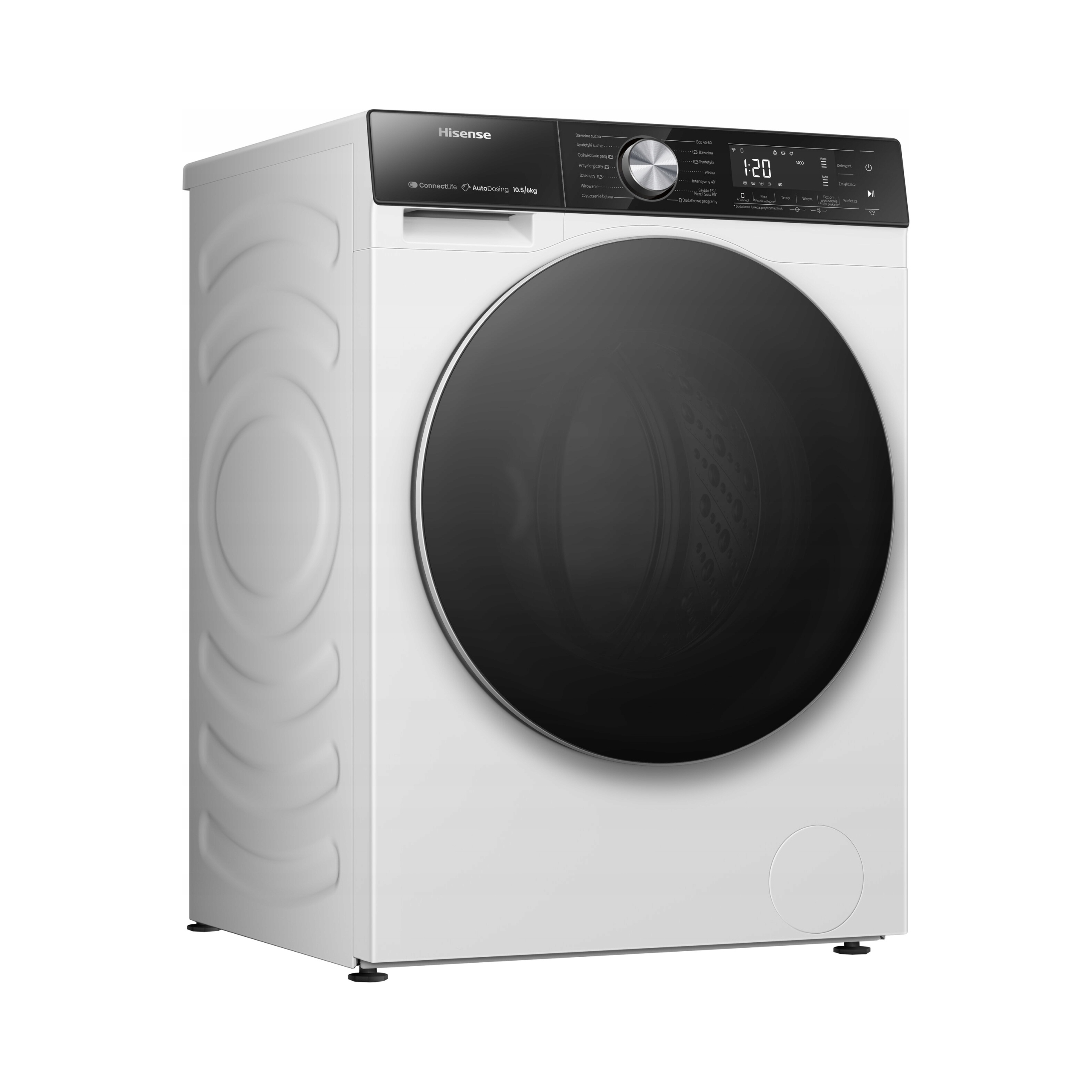 2X Pralko-suszarka Hisense Seria 5S WD5S1045BW Pl Autodozowanie 1400 obr