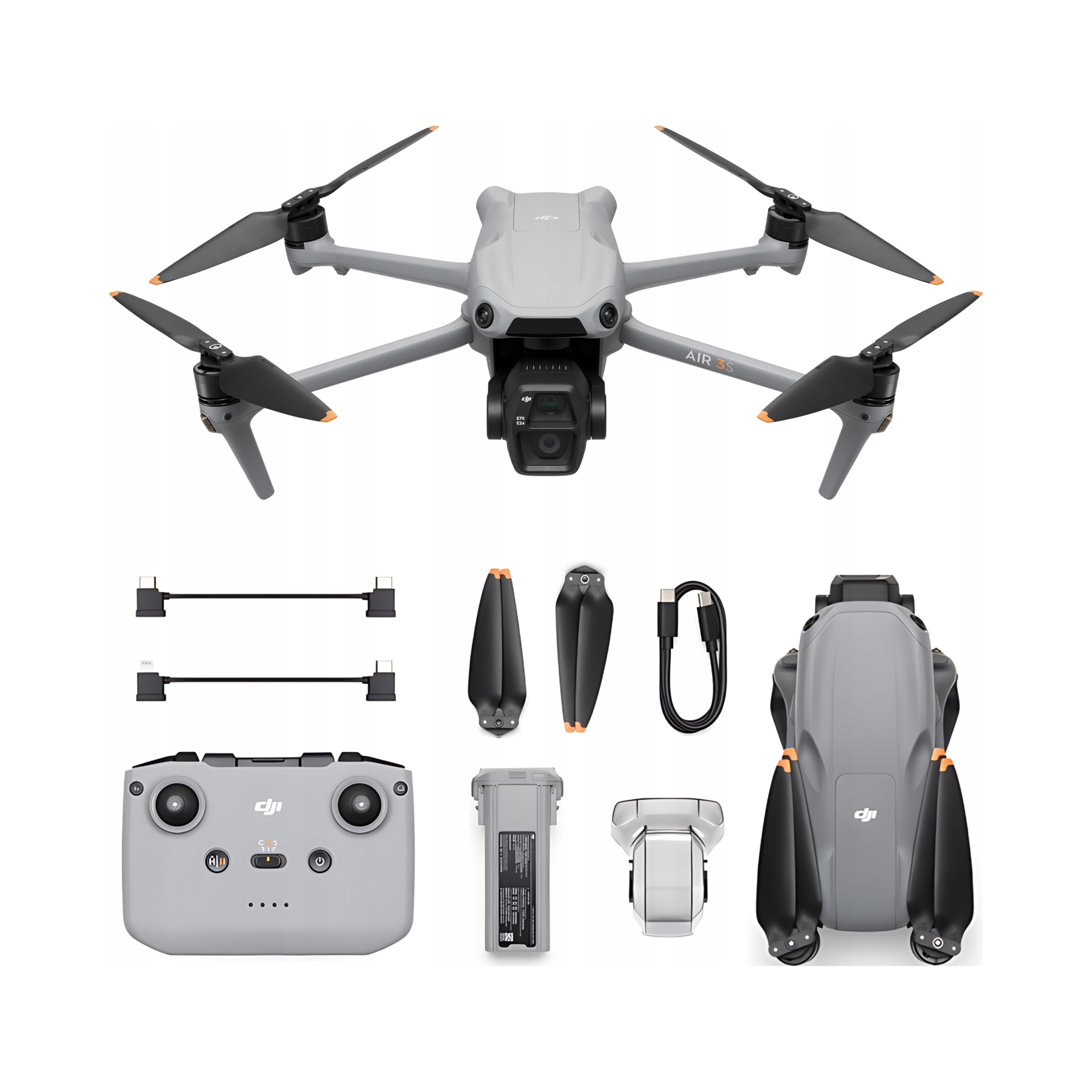 Dji Air 3S RC-N3 dron z kamerą 4K 120FPS Hdr Cmos LiDAR