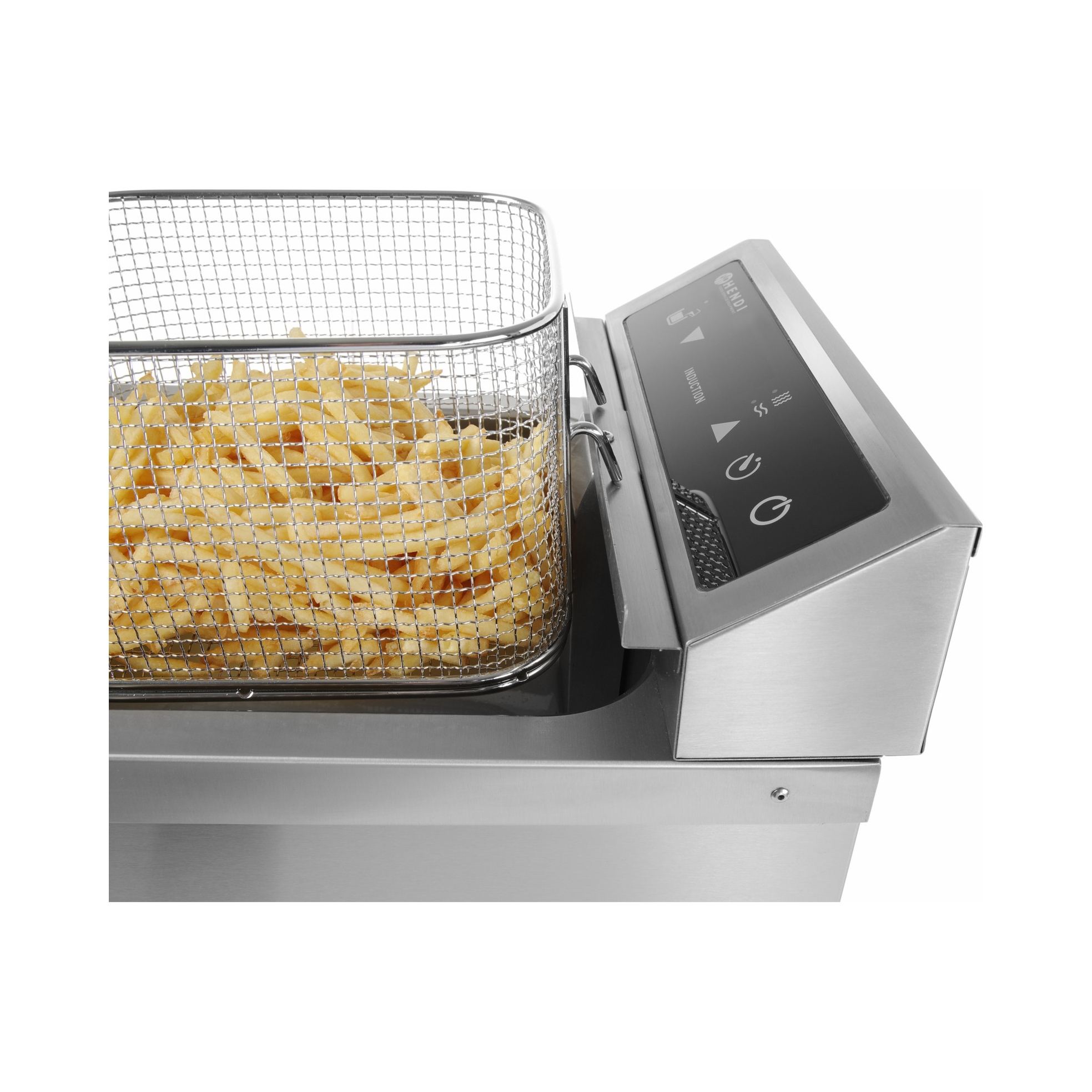Indukční fritéza Hendi s výpustí, 8 l, 3,5 kW, světle šedá