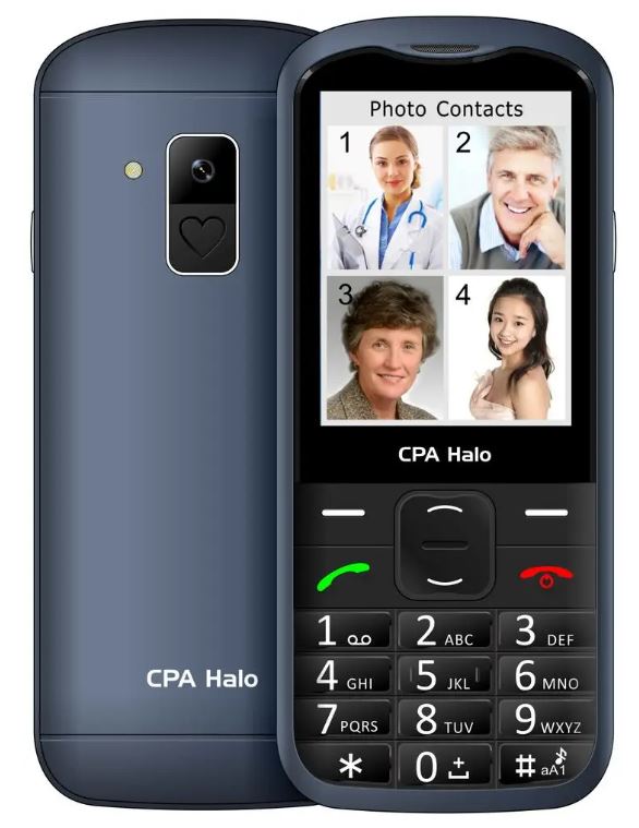 Telefon Cpa Halo 28 Senior modrý s nabíjecím stojánkem