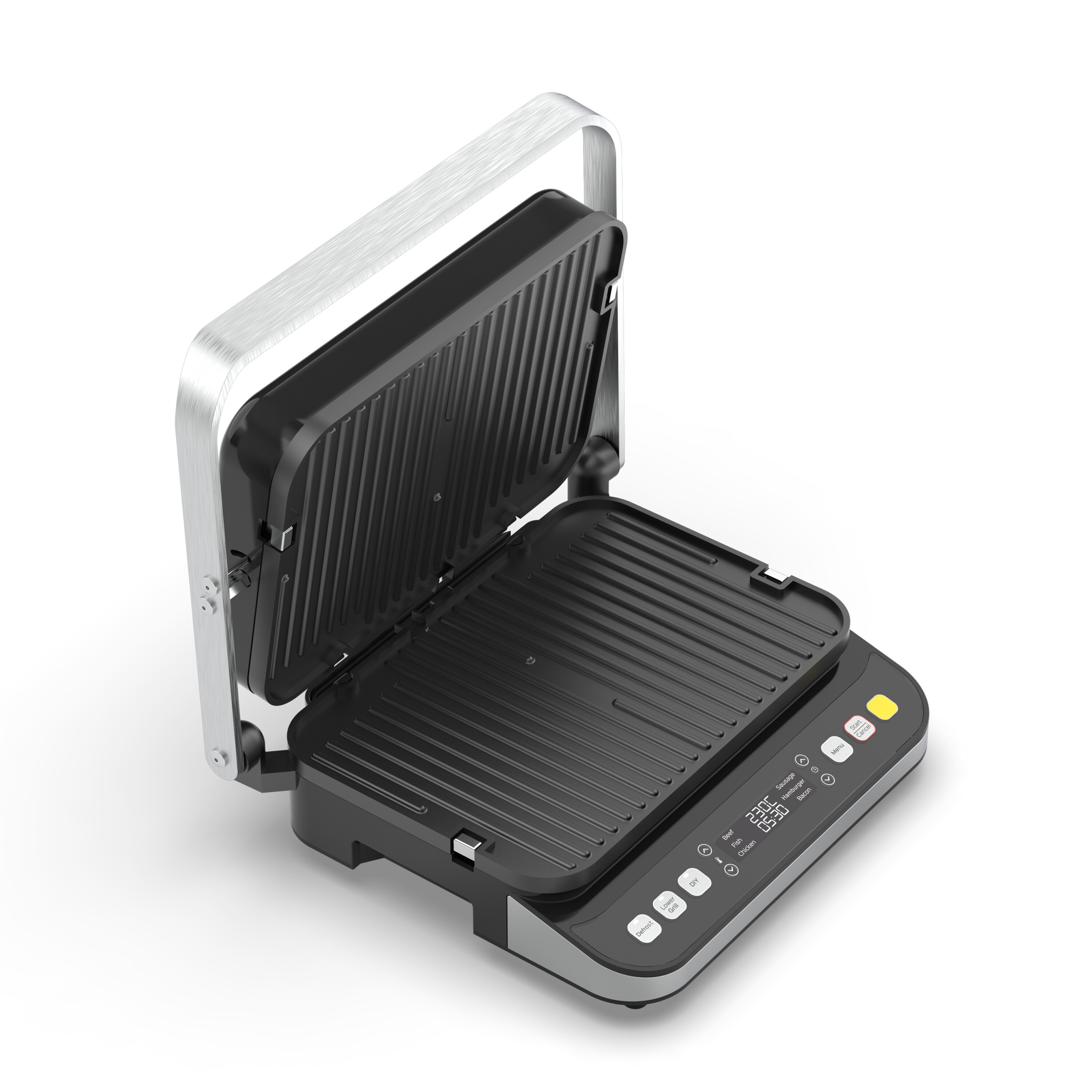 AENO EG5 Grill elektryczny 2000W 6 programów rozmrażanie 320×220 mm czarny — 17