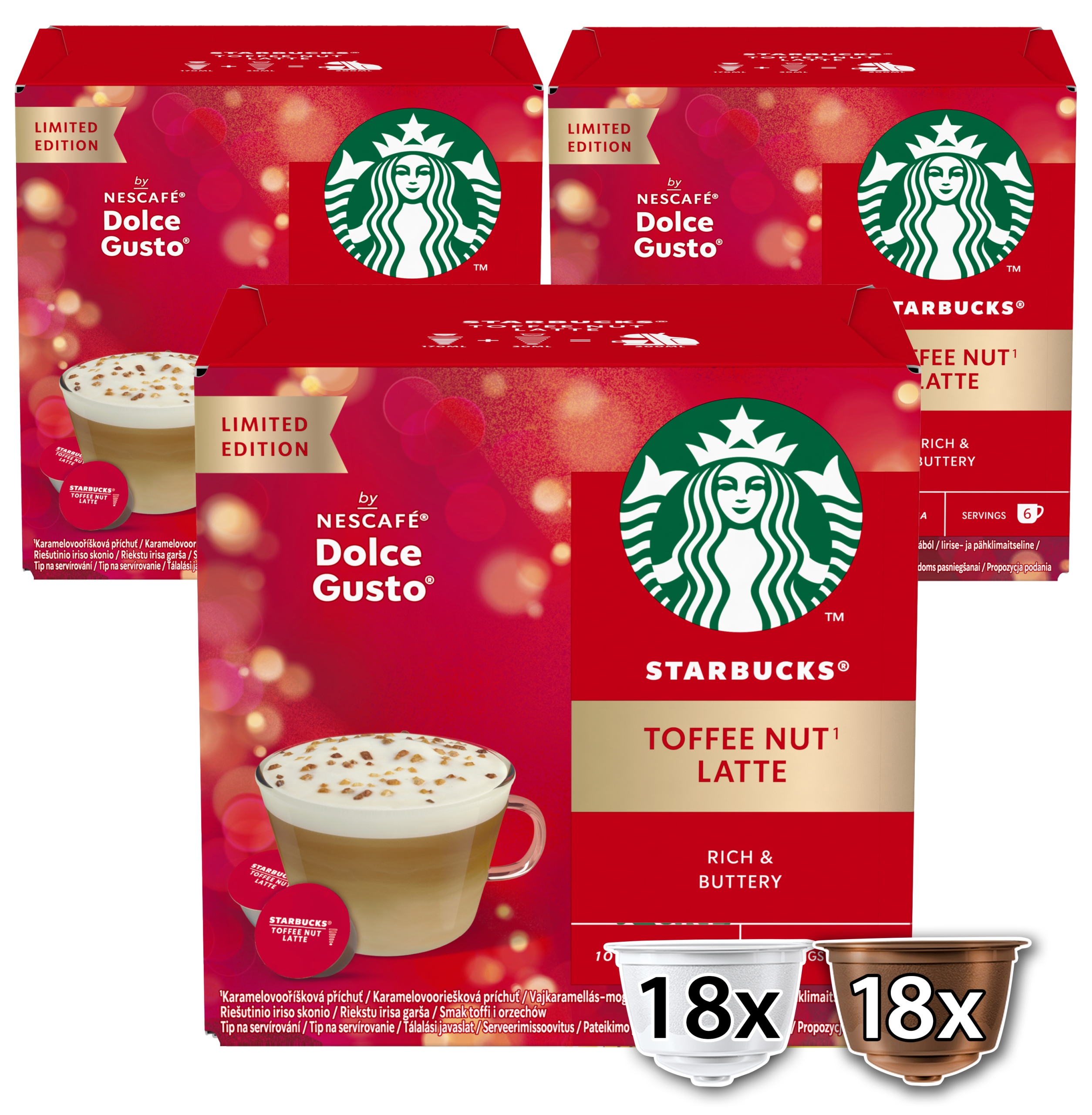 Levně Starbucks Toffee Nut Latte Dolce Gusto limit. edice 12 kapslí (6šálků)