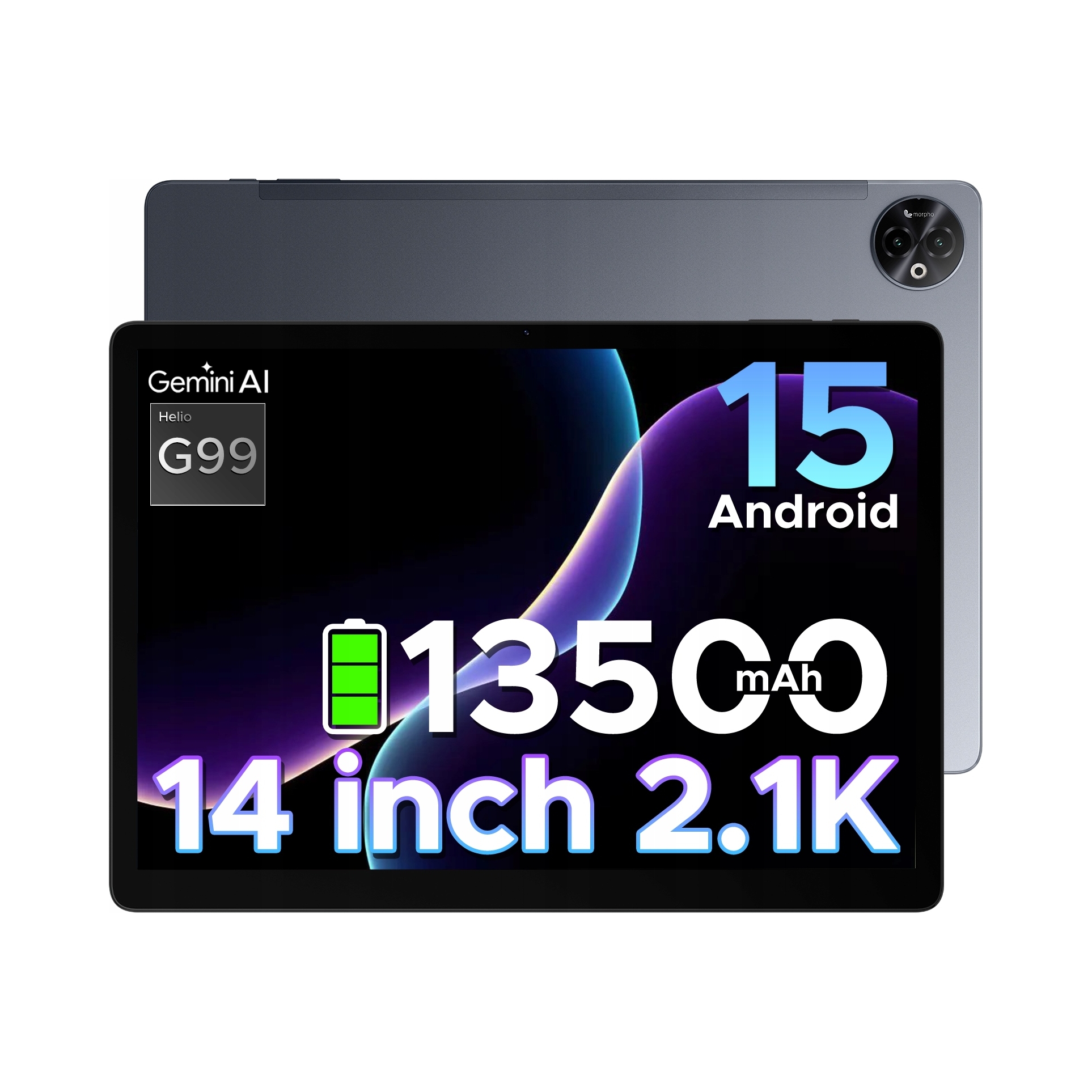 Tablet Doogee Tab E3 Max 14" 13500mAh 8 Gb 256 Gb 4G Lte sivý Android 15