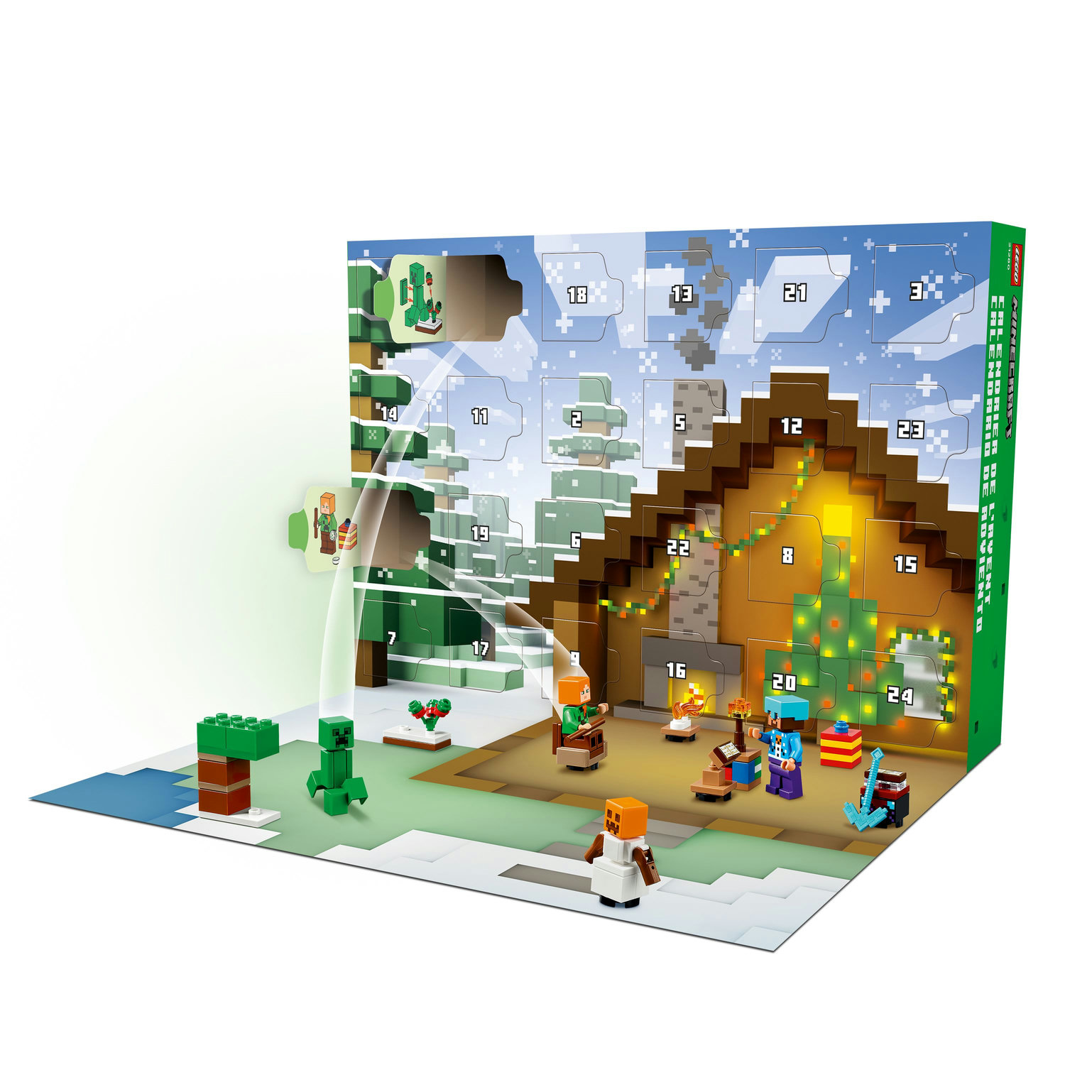 Адвент-календарь LEGO Minecraft 21280 2025, 300 деталей, минифигурки и игровой коврик, от 7 лет — фото 6