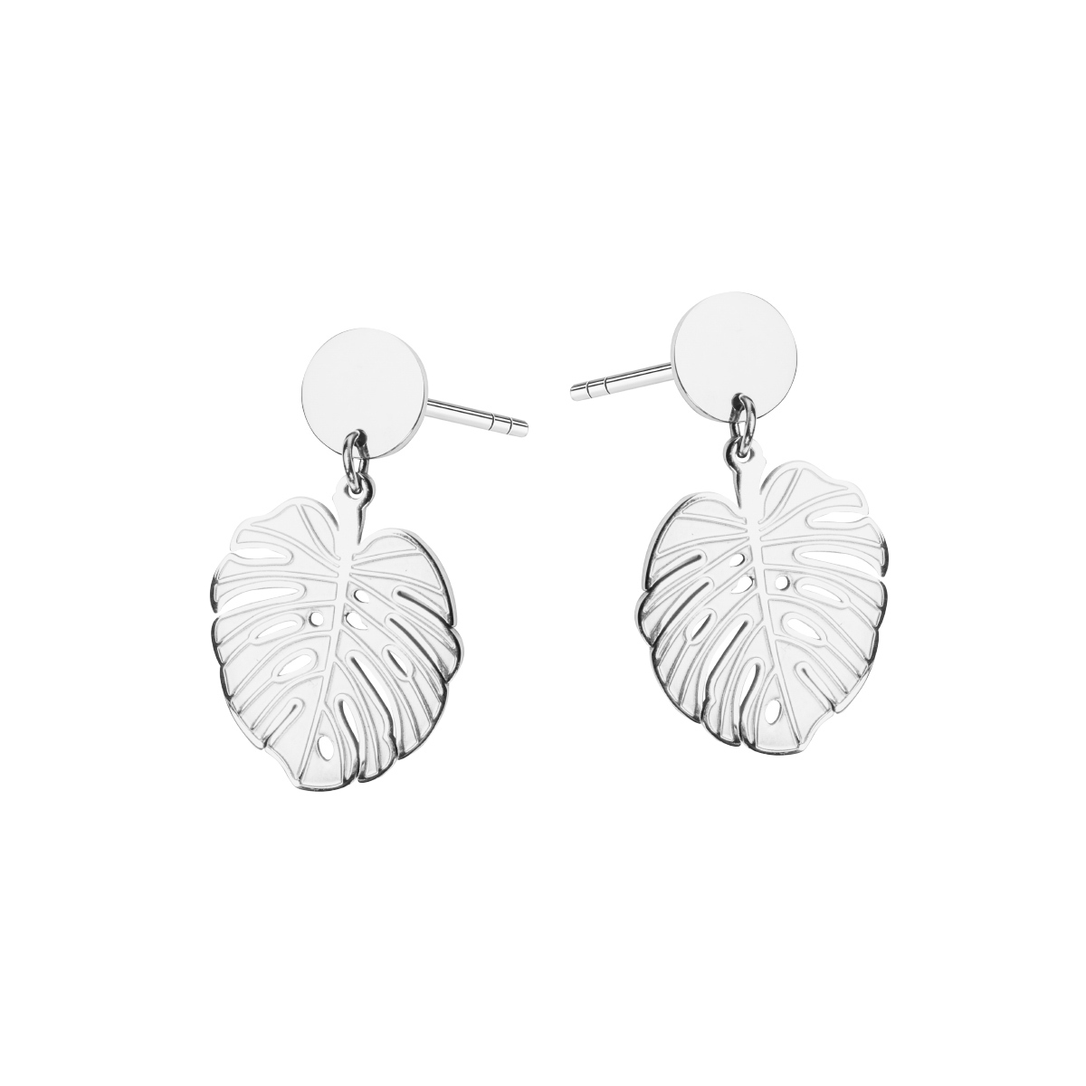 

Kolczyki stalowe Verona monstera listek