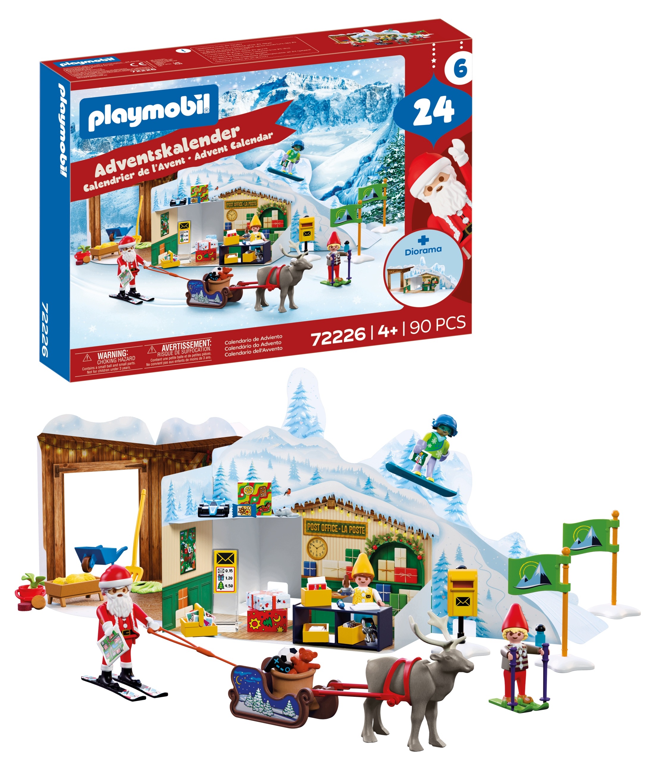 Адвент-календарь Playmobil 72226 Северный полюс, 103 детали и почта Санта-Клауса, от 4 лет