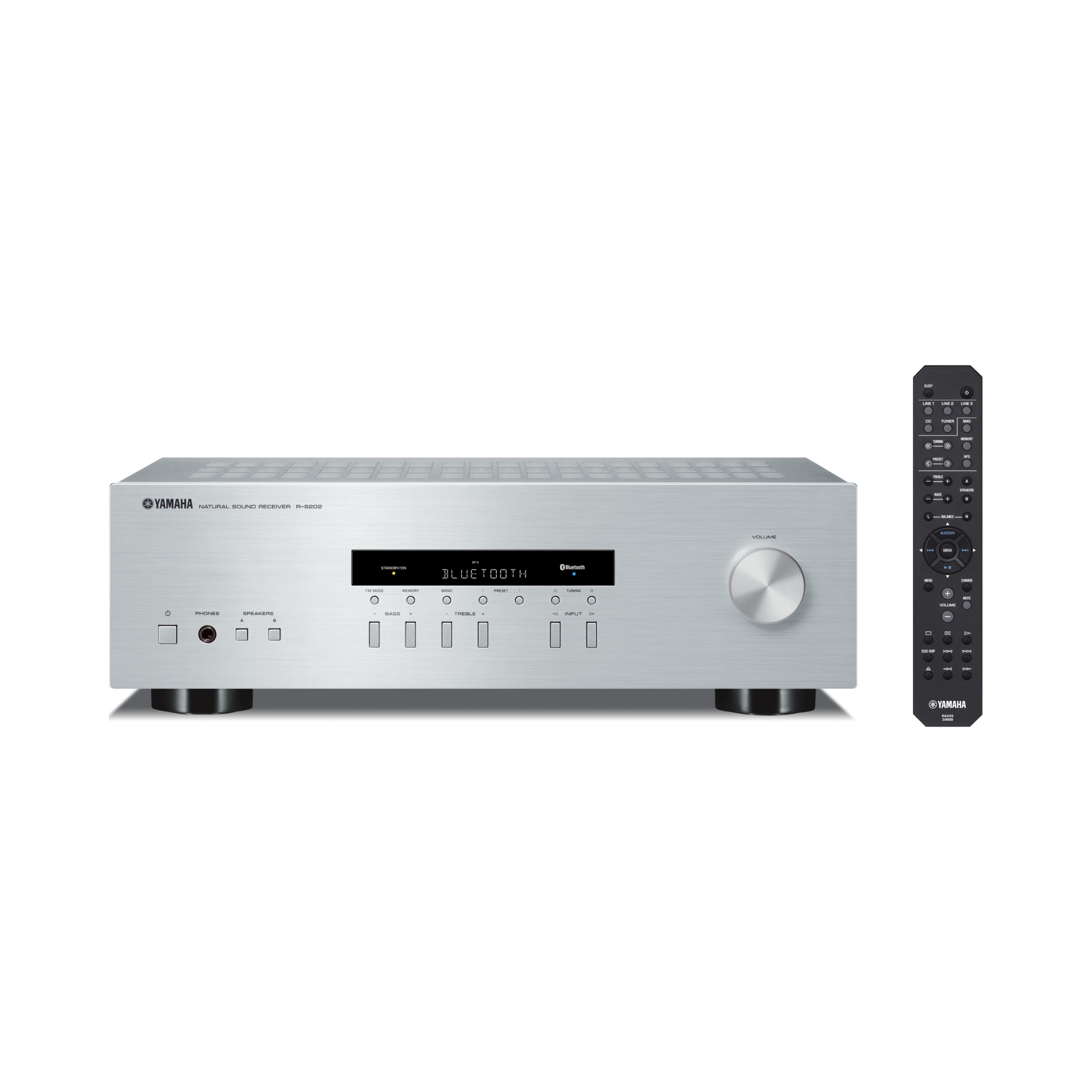 Yamaha R-S202D odbiornik amplituner Fm stereo 2.0 Dab Dab+ srebrny