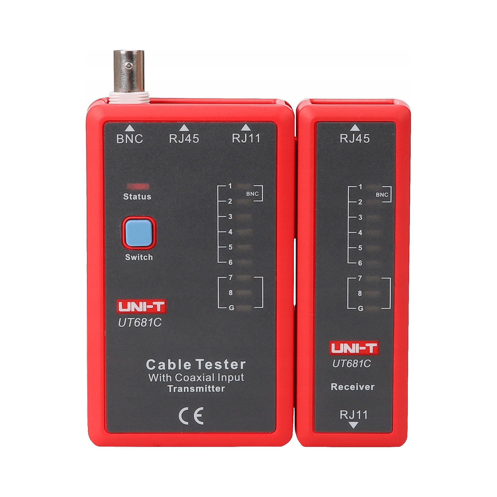 2× Tester kabli sieciowych RJ45 RJ11 BNC UNI-T UT681C