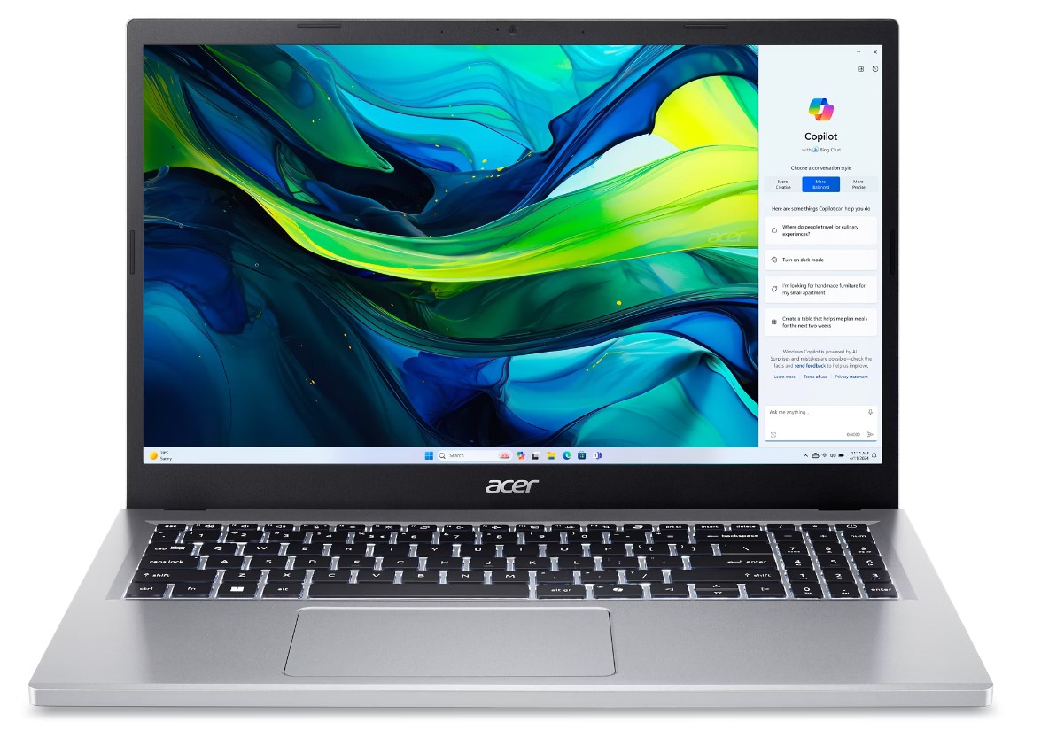 Aspire Go 15 AG15-32P-30W7 Core 3 N355/8GB/128GB SSD/15,6"/Win11S/stříbrná