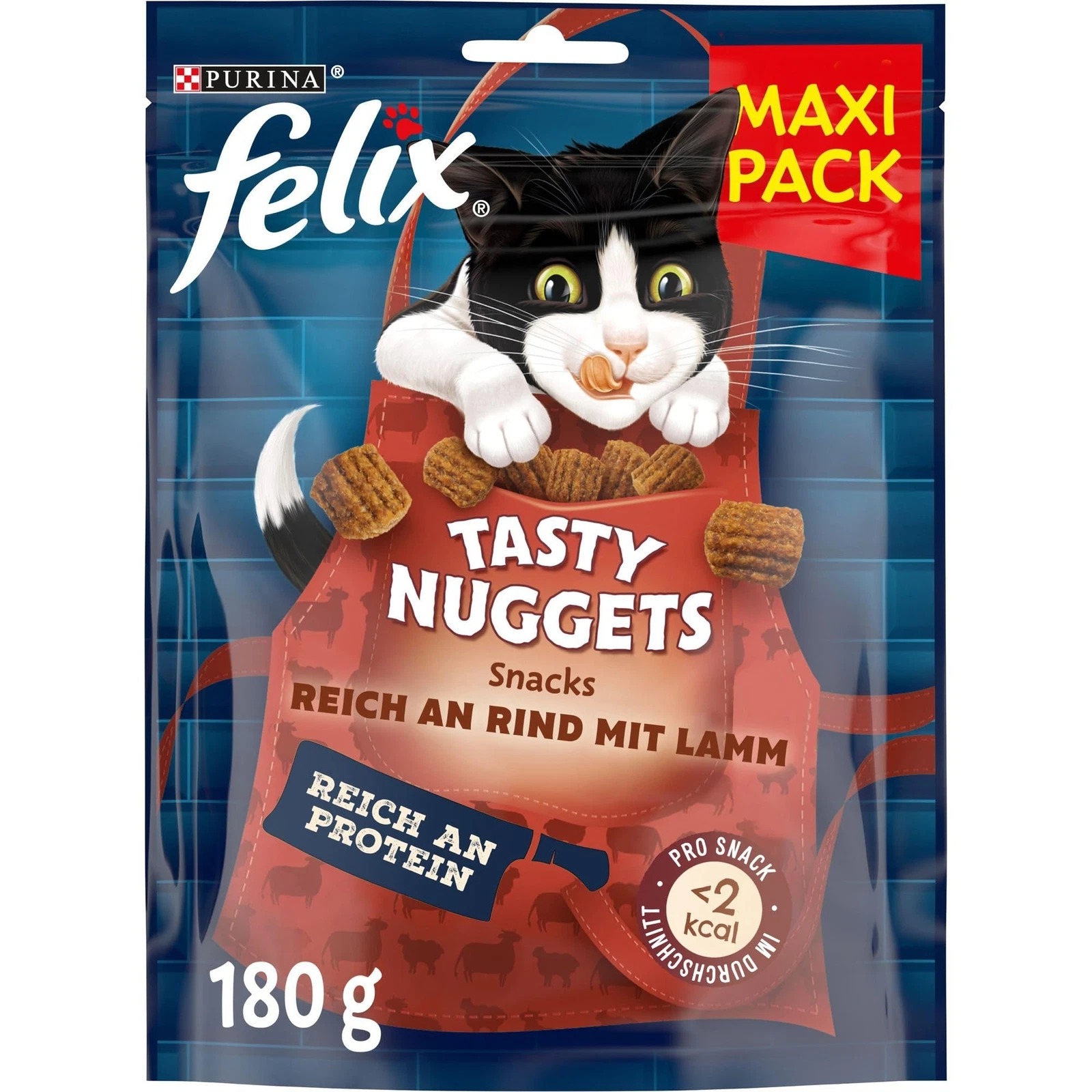 Felix pamlsky pro kočky Tasty Nuggets bohaté na hovězí, s jehněčím 6x180g