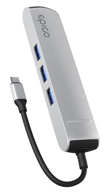 Epico 6v1 Slim Hub 8K s Usb-c konektorom strieborná 9915112100069
