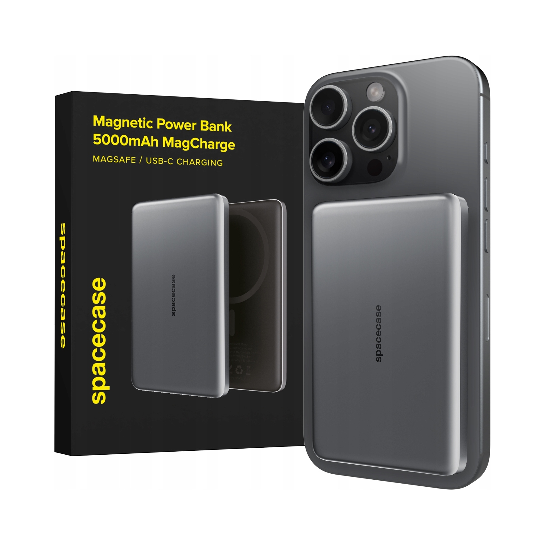 Powerbank 5000 mAh rychlé magnetické nabíjení připojení MagSafe lehký