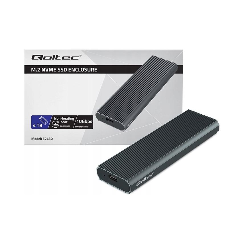 Qoltec Obudowa na dysk M.2 Ssd NVMe PCIe USB3.1 10Gb/s 4TB Graf