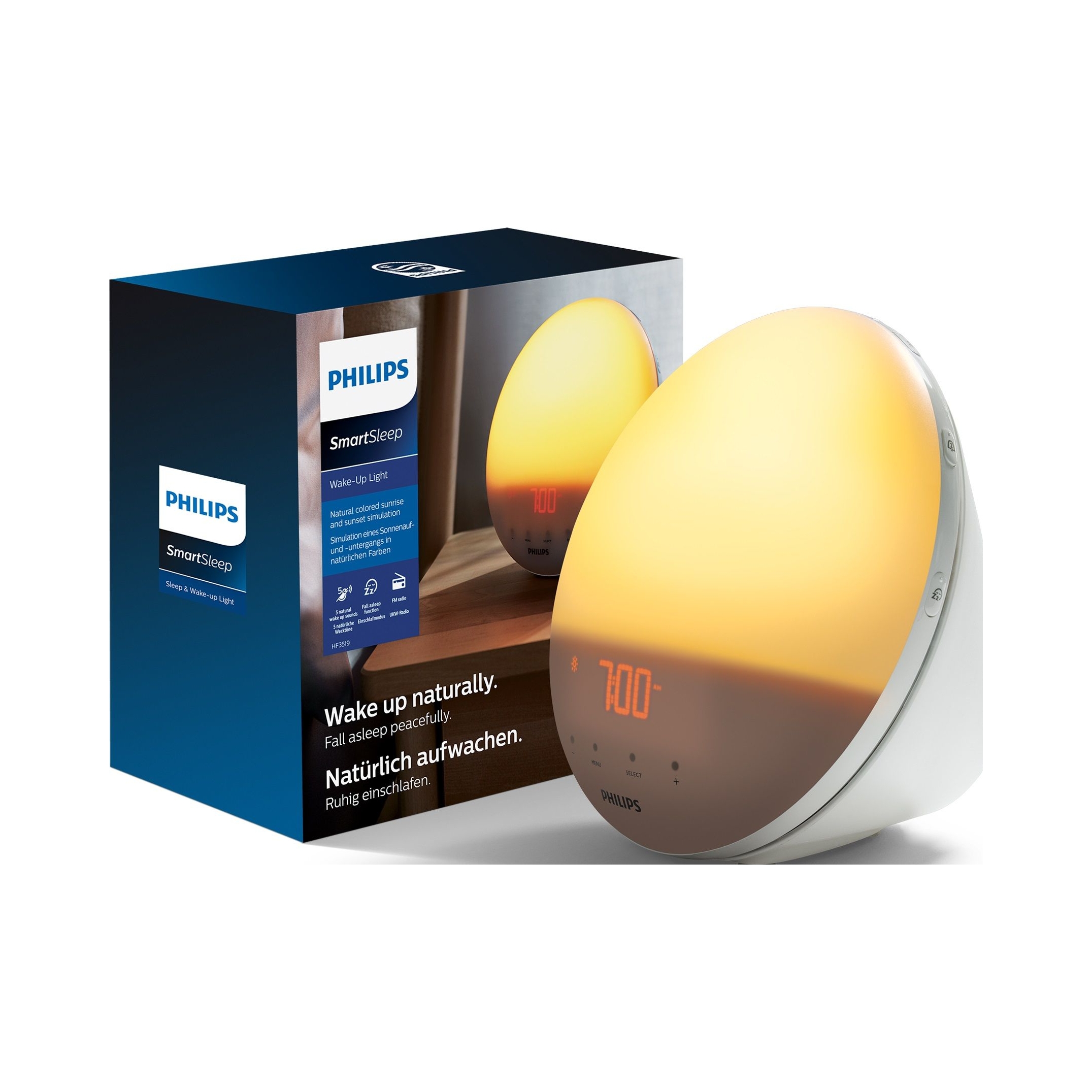 Philips HF3531/01 SmartSleep Budík s Fm Rádiom, Nočná Lampa a Usb