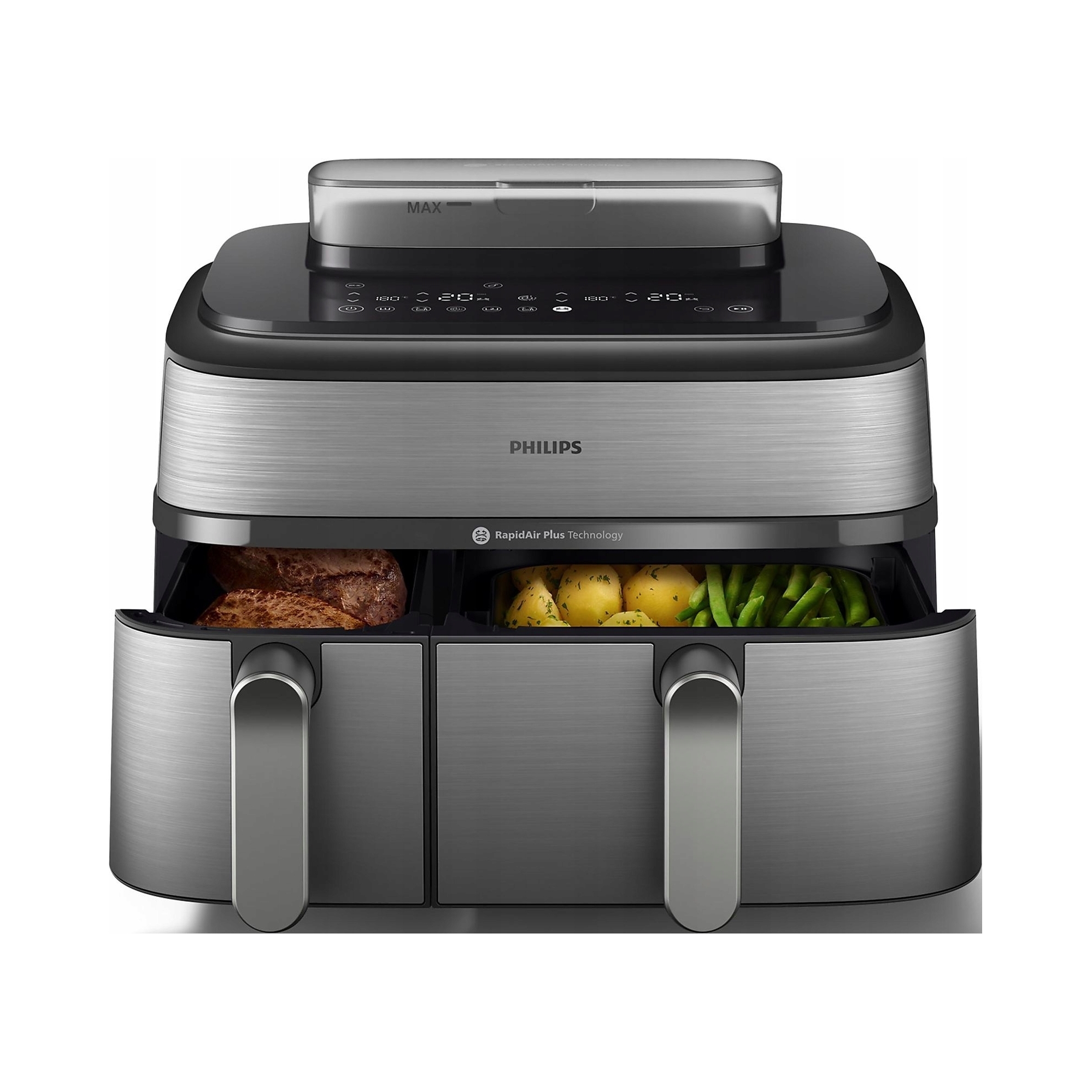 Beztuková fritéza Airfryer Philips 9L 2750W NA555/00 dva koše