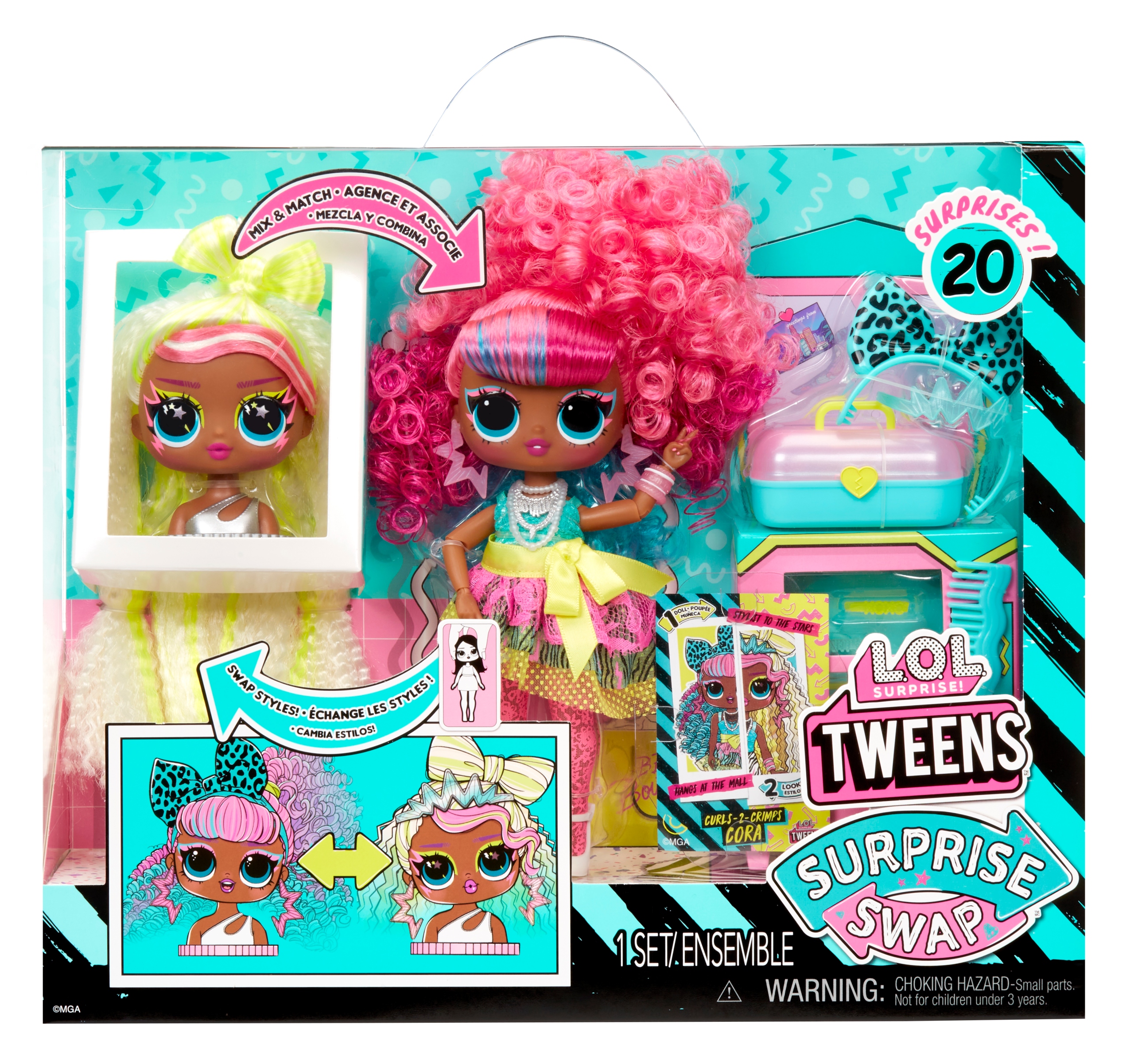 Swap Tweens panenka a mini Tweens česací hlava - Hlavní barva vícebarevné
