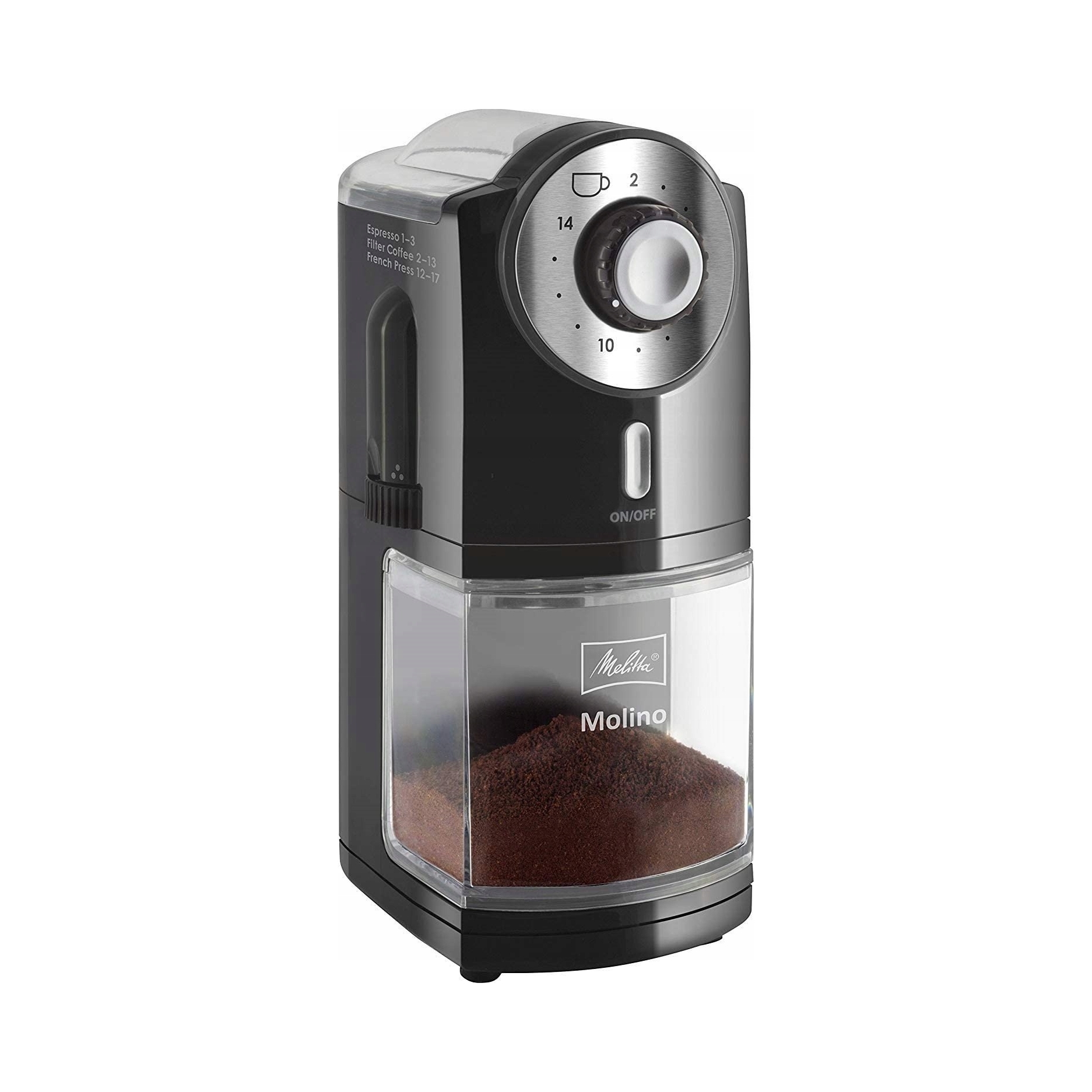 Melitta 1019-02 Molino automatyczny młynek żarnowy 17 ustaw. * Czarny