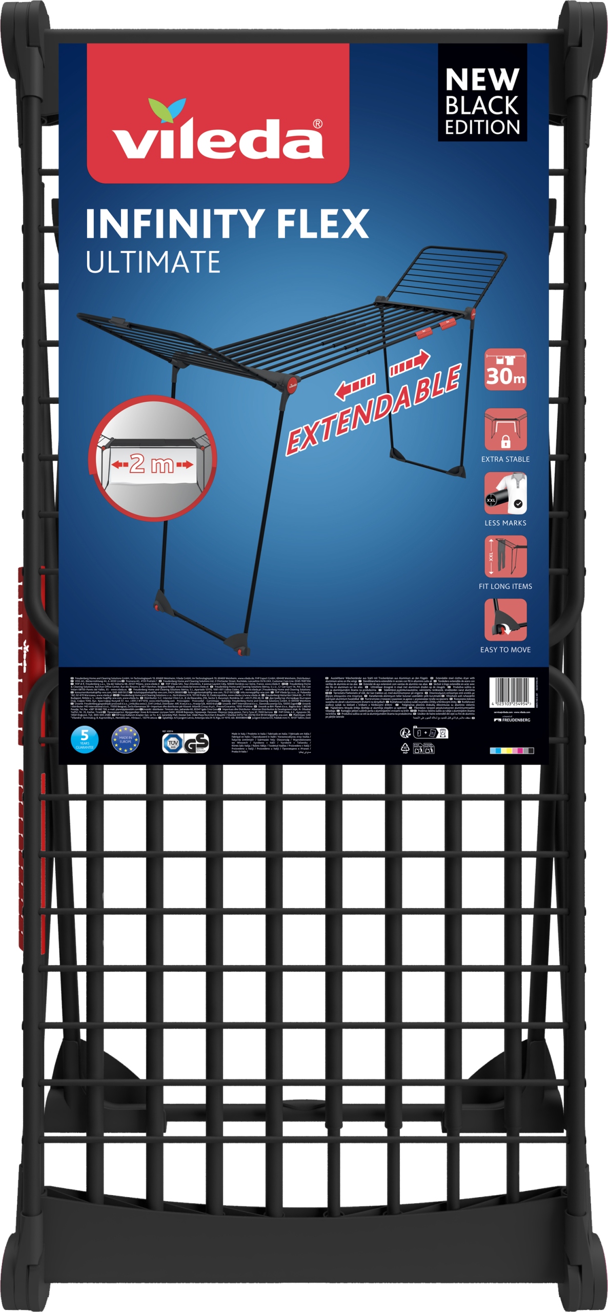 Horizontálna voľne stojaca sušička Vileda 128-128 cm x 205-205 cm