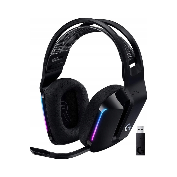 Slúchadlá s mikrofónom Logitech G733 Lightspeed čierna
