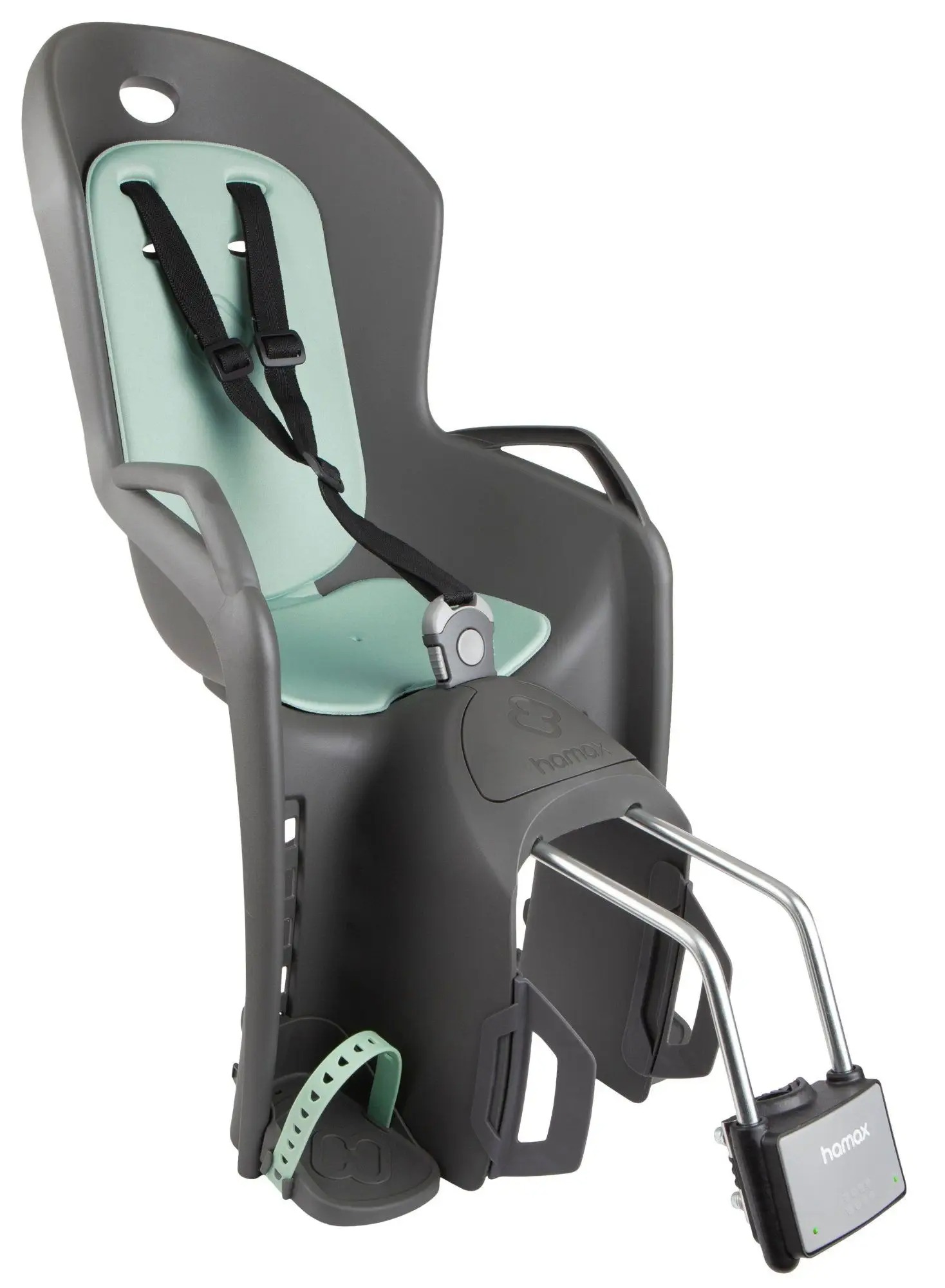 Fotelik rowerowy Hamax Amiga Szaro-zielony na ramę