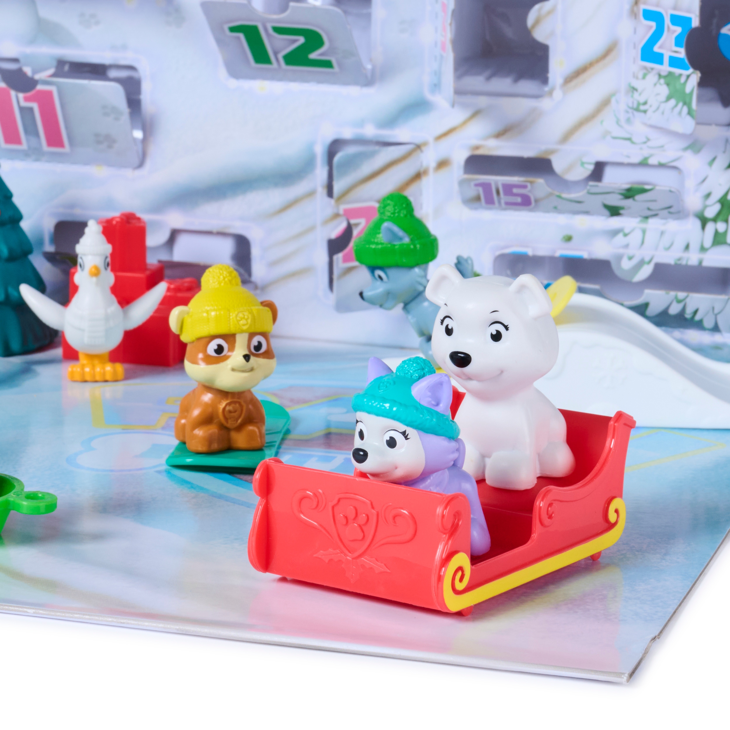 Адвент-календарь Spin Master Paw Patrol 2026, 7 фигурок щенков и игровое поле — фото 4