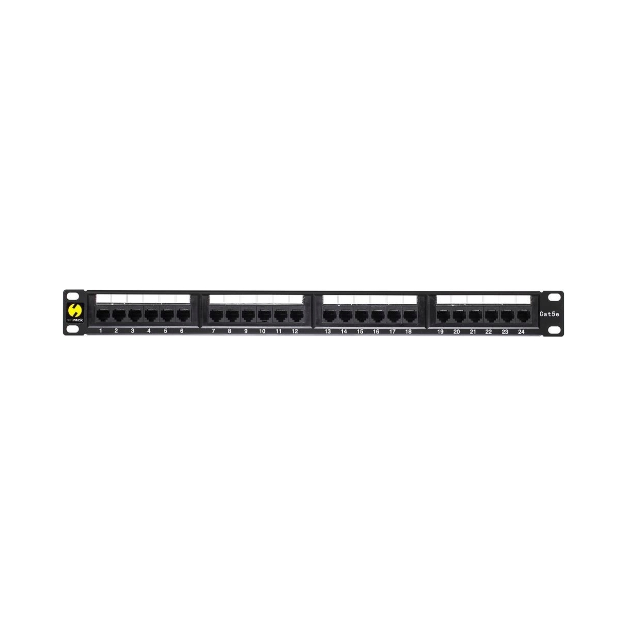 Patch Panel Rack 19" 1U 24 Porty Kat. 5e Utp Netrack Czarny