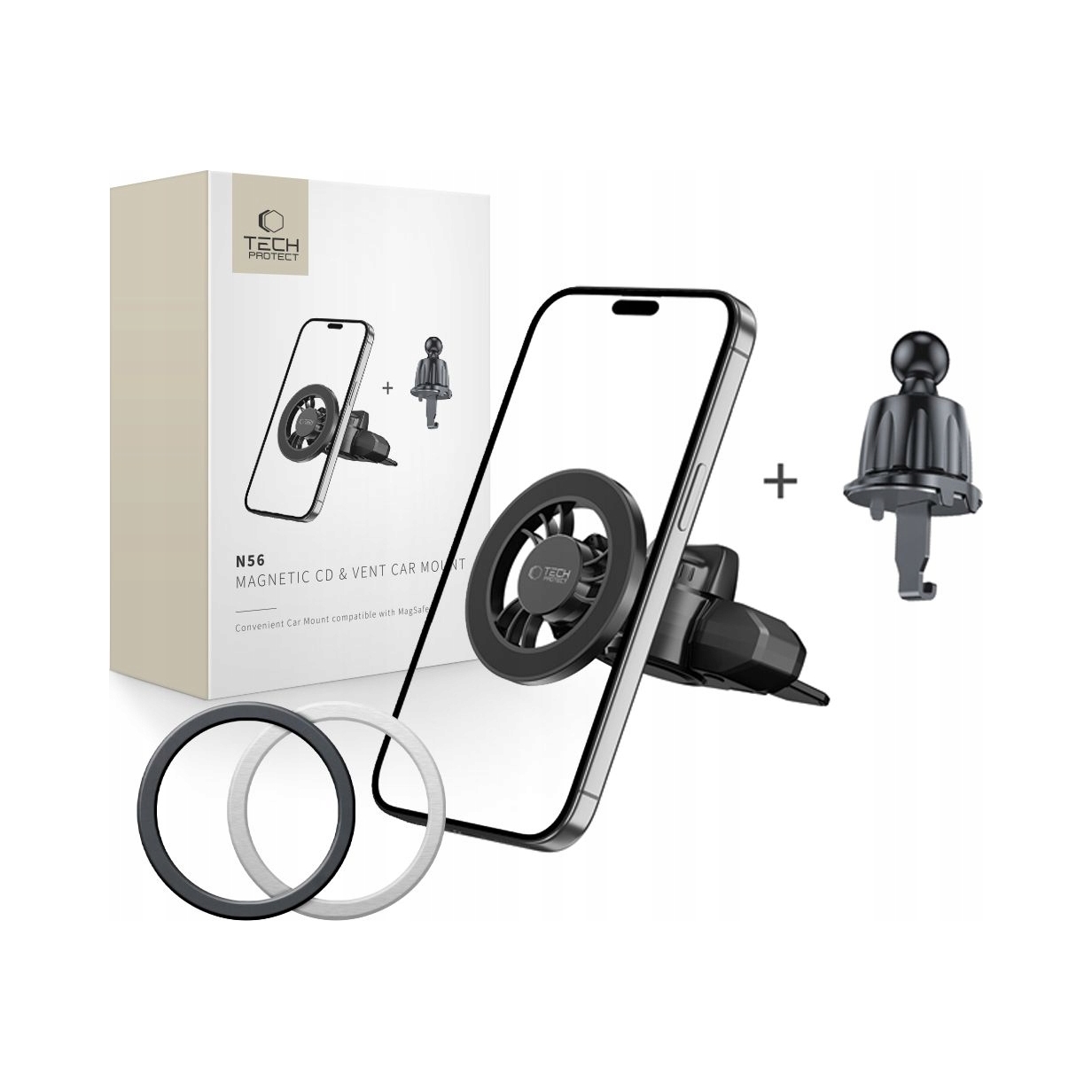 Tech- Protect N56 Magnetic MagSafe Cd Vent Car Mount Black Tech- Protect