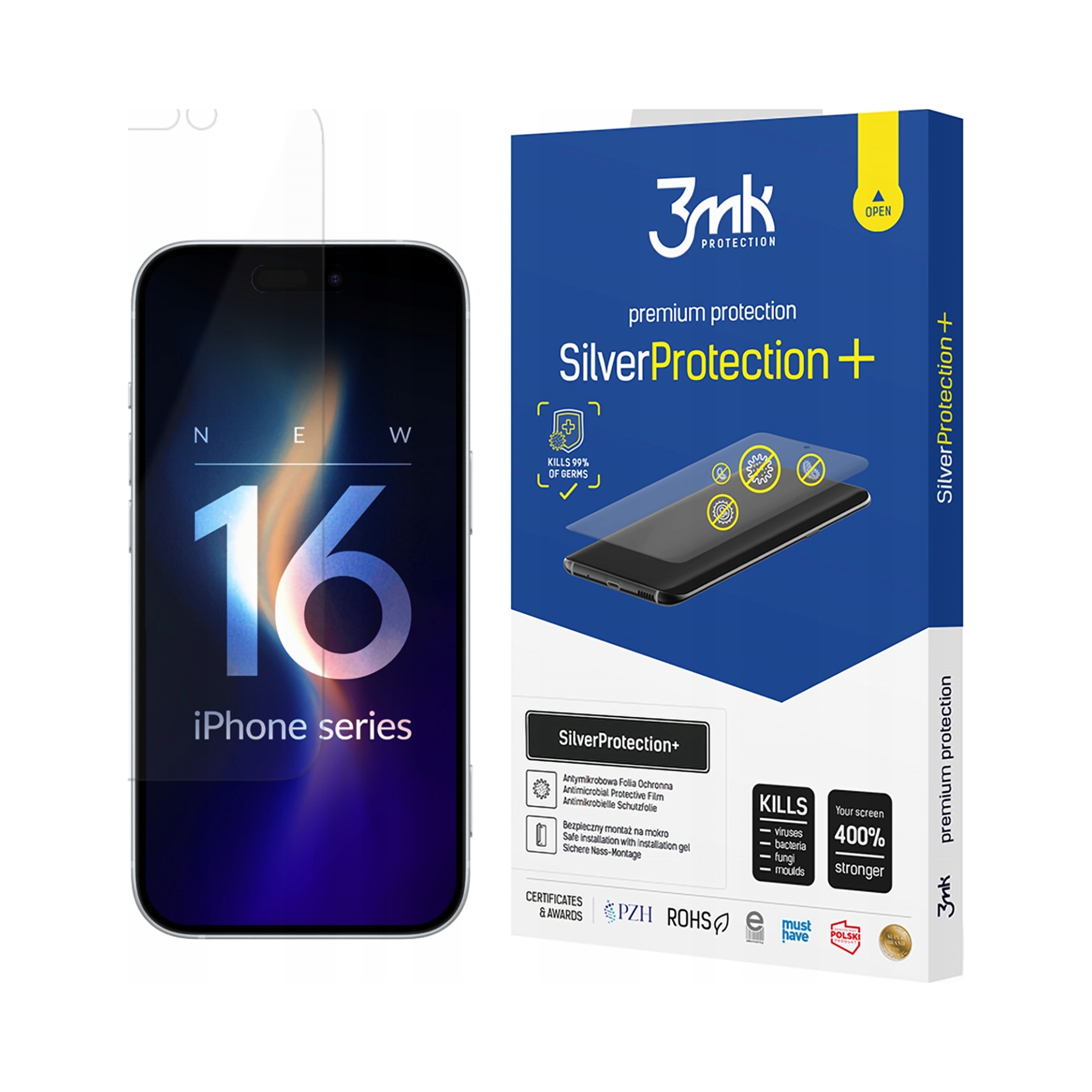 Folia antybakteryjna 3mk SilverProtection+ na iPhone 16 Pro 3mk Protection