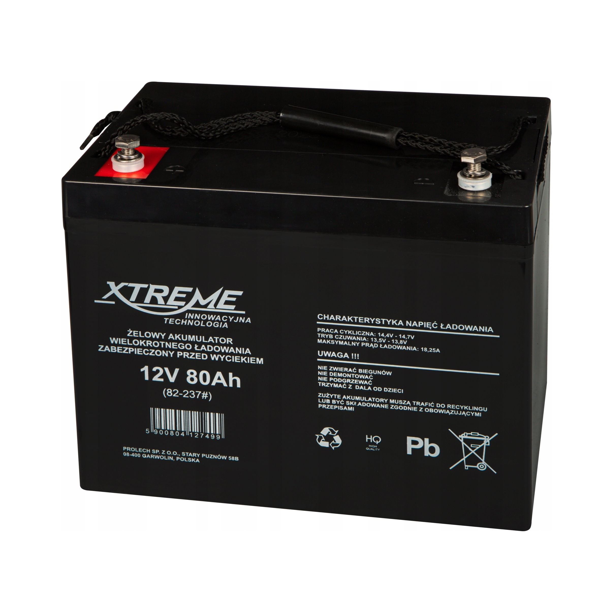 Akumulator Żelowy Xtreme 12V 80Ah Kamper Jacht Łódź