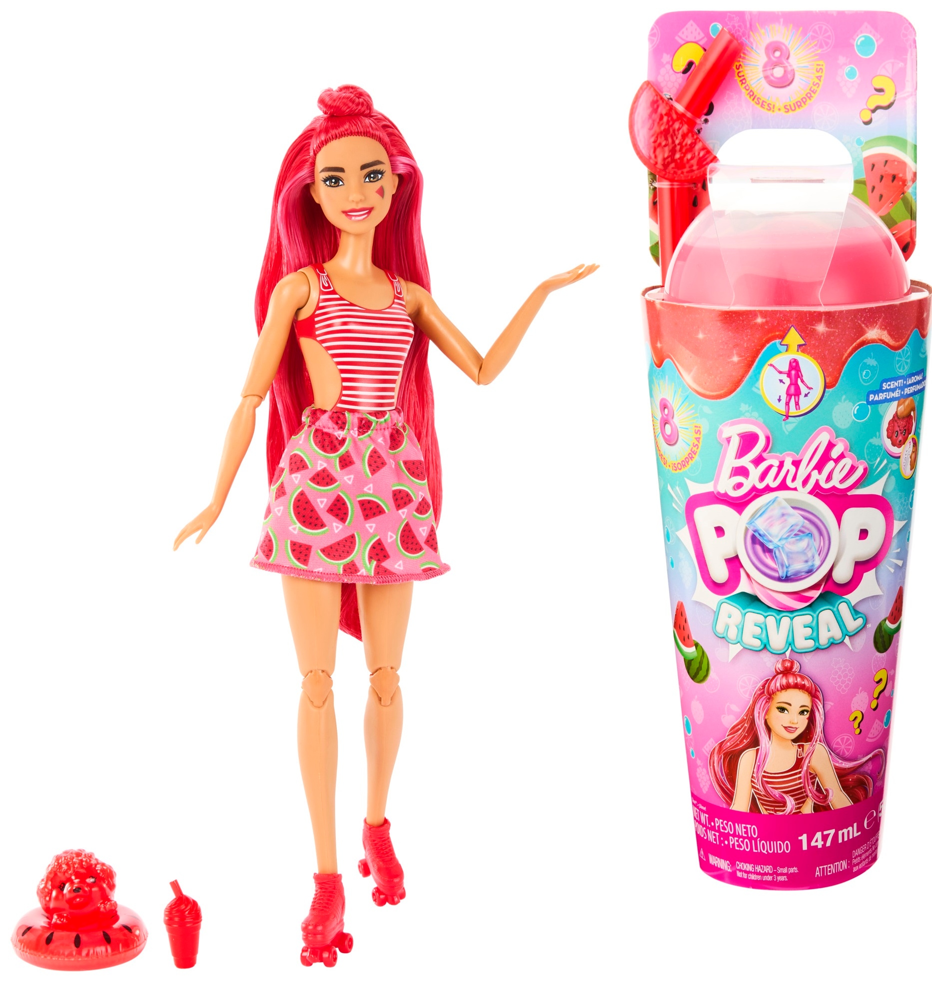 Barbie Pop Reveal Melón Bábika Séria Ovocná šťava HNW40