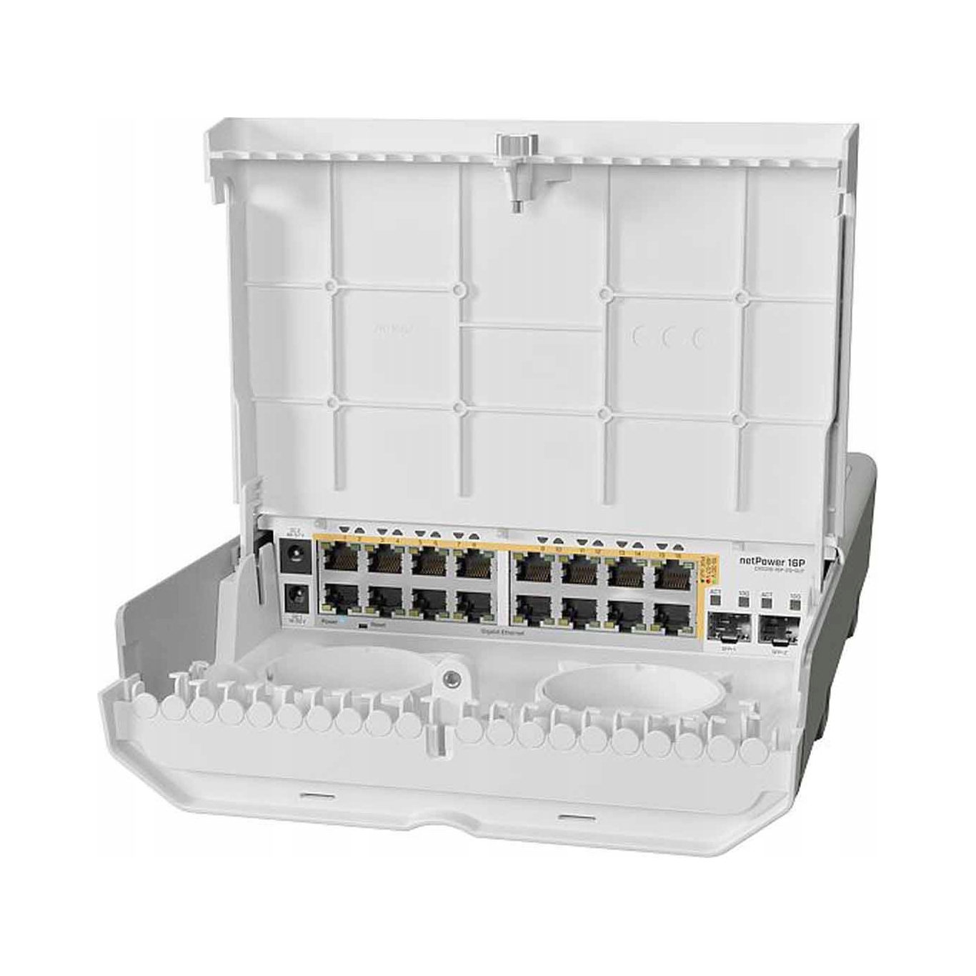Switch MikroTik 16portový Gigabit Ethernet PoE 2xSFP vonkajší