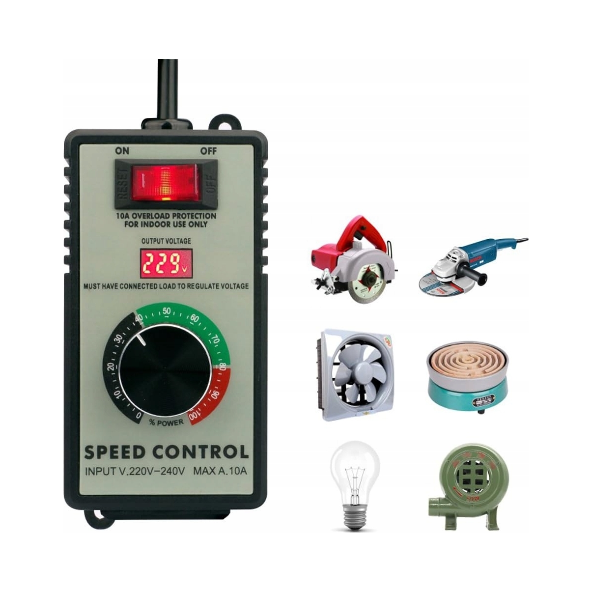 Regulator obrotów silnika mocy napięcia 2000W 230V