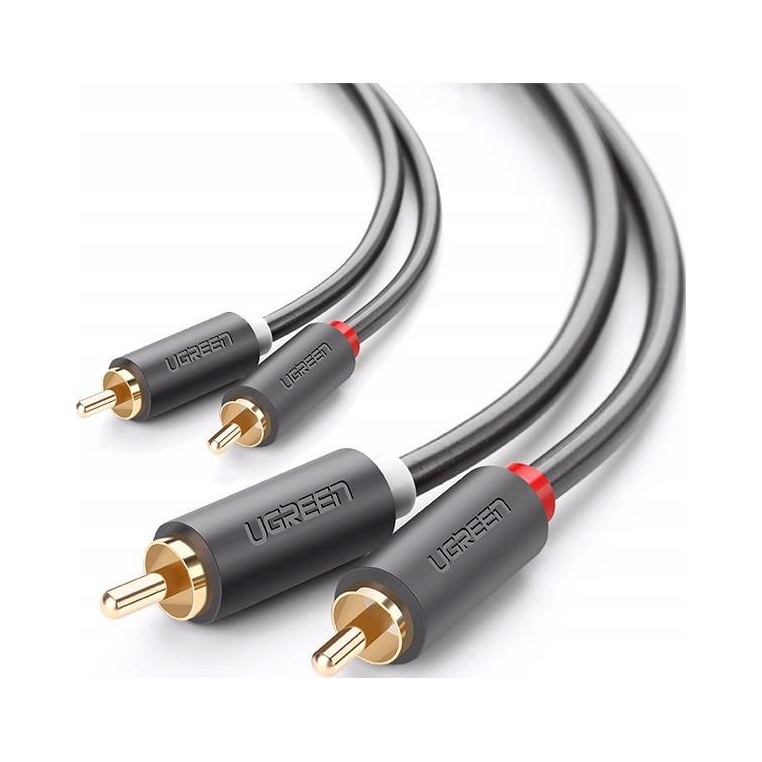 Przewód 2x Rca (Cinch) do 2x Rca (Cinch) Ugreen AV104 2m (czarny) Ugreen