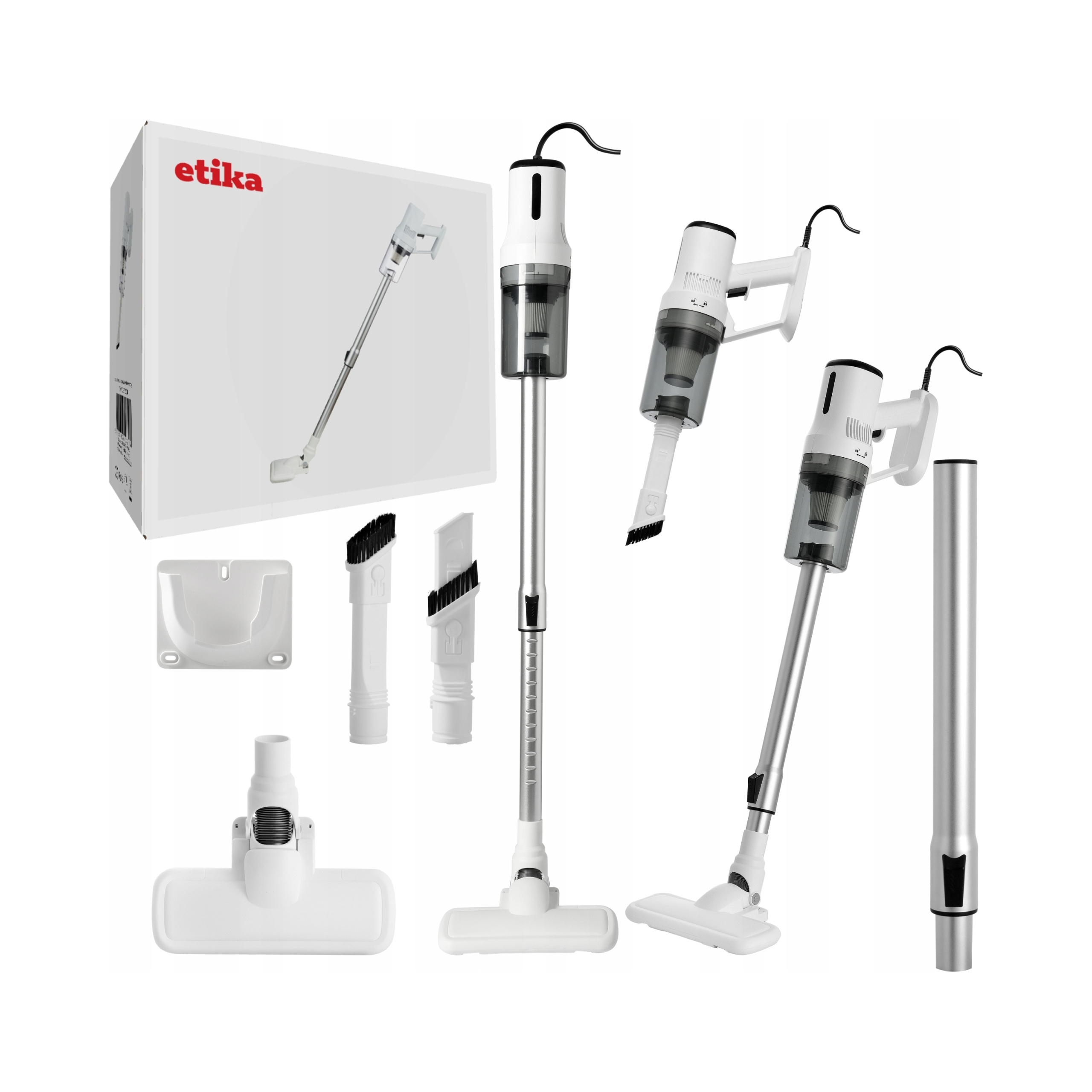 Odkurzacz pionowy bezworkowy przewodowy Etika ET20 biały