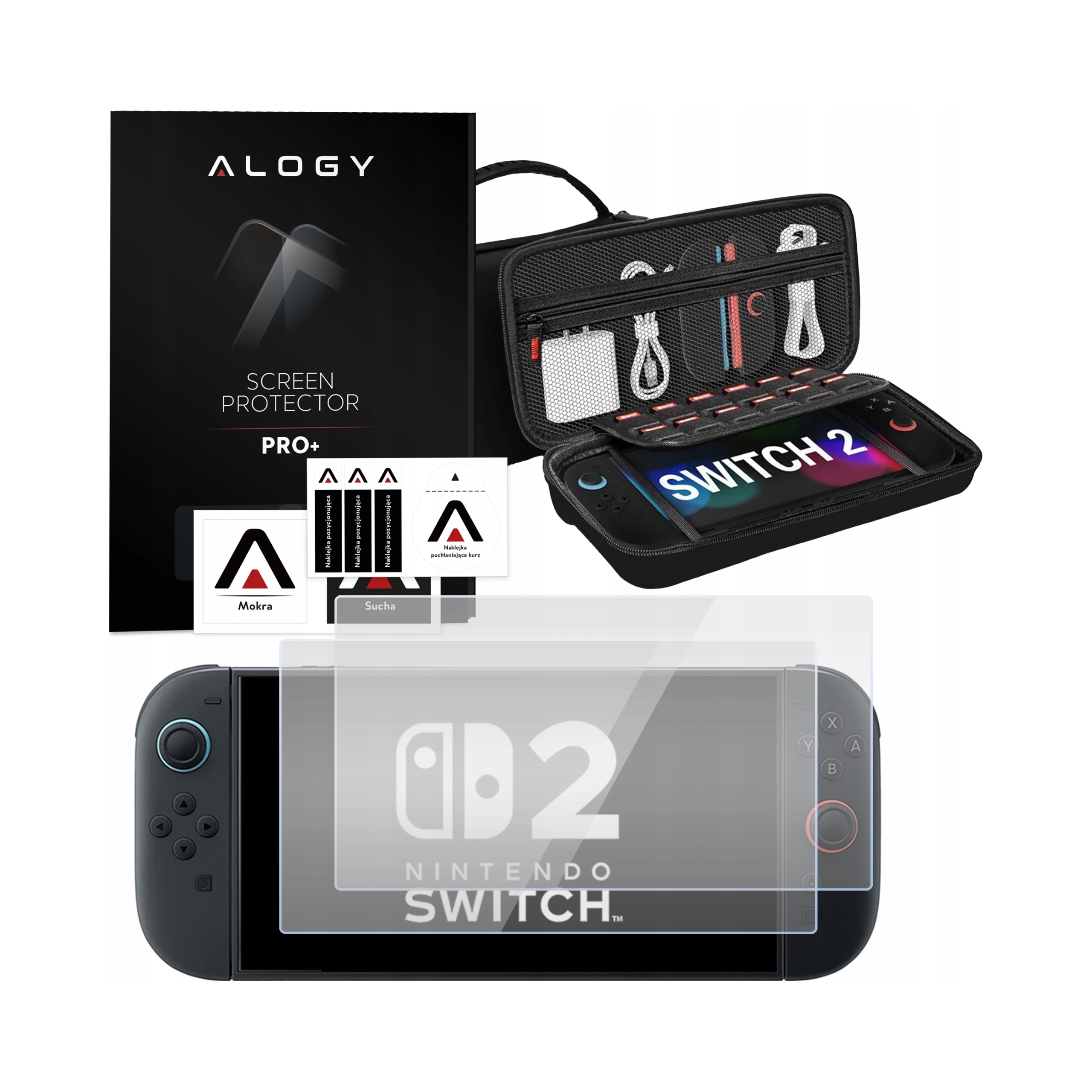 Etui do Nintendo Switch 2 2025 twarda torba ochronna + 2x szkło hartowane