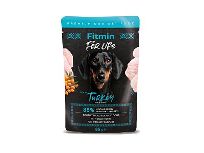 Levně Fitmin For Life Krůtí kapsička pro dospělé psy s rakytníkem 85 g