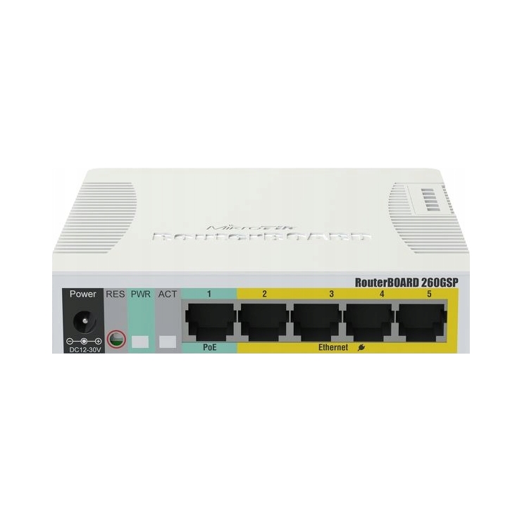 Switch MikroTik RB260GSP CSS106-1G-4P-1S 5x RJ45 Sfp 4x pasívne PoE