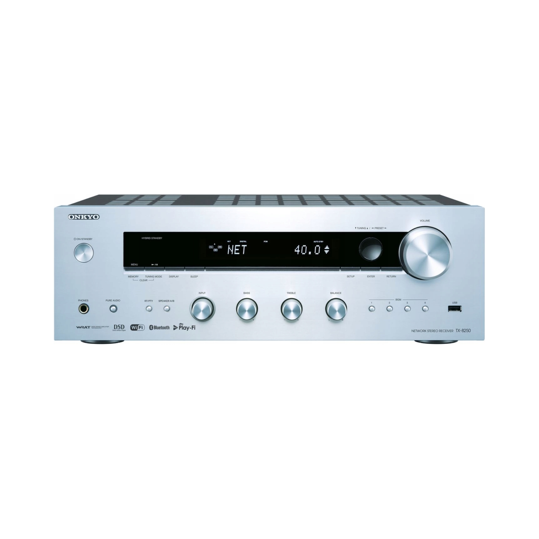 Amplituner Stereo Onkyo TX-8250-S 2.1 srebrny