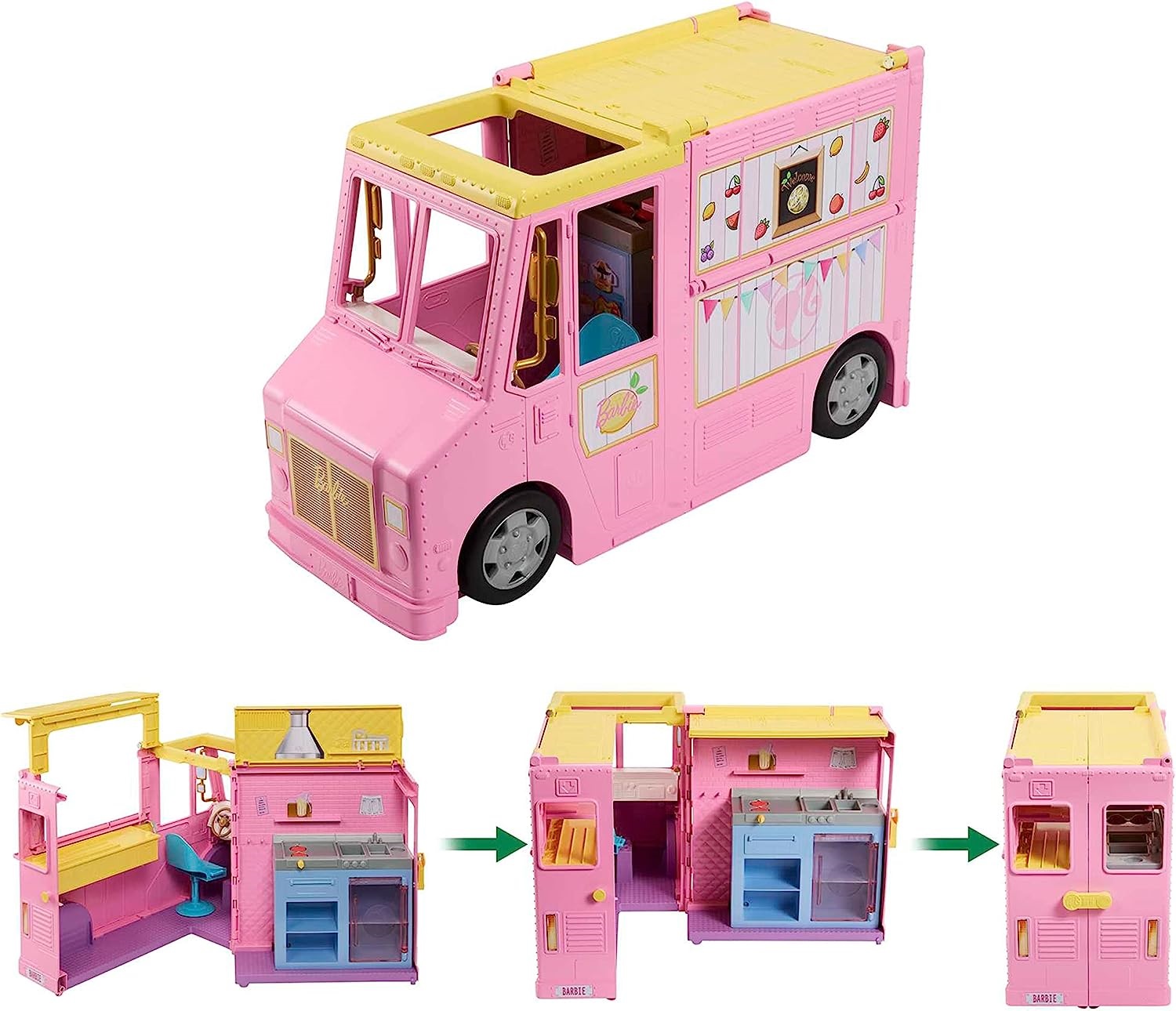 MATTEL Barbie Limonádový truck dodávka auto HPL71 Série On The Go
