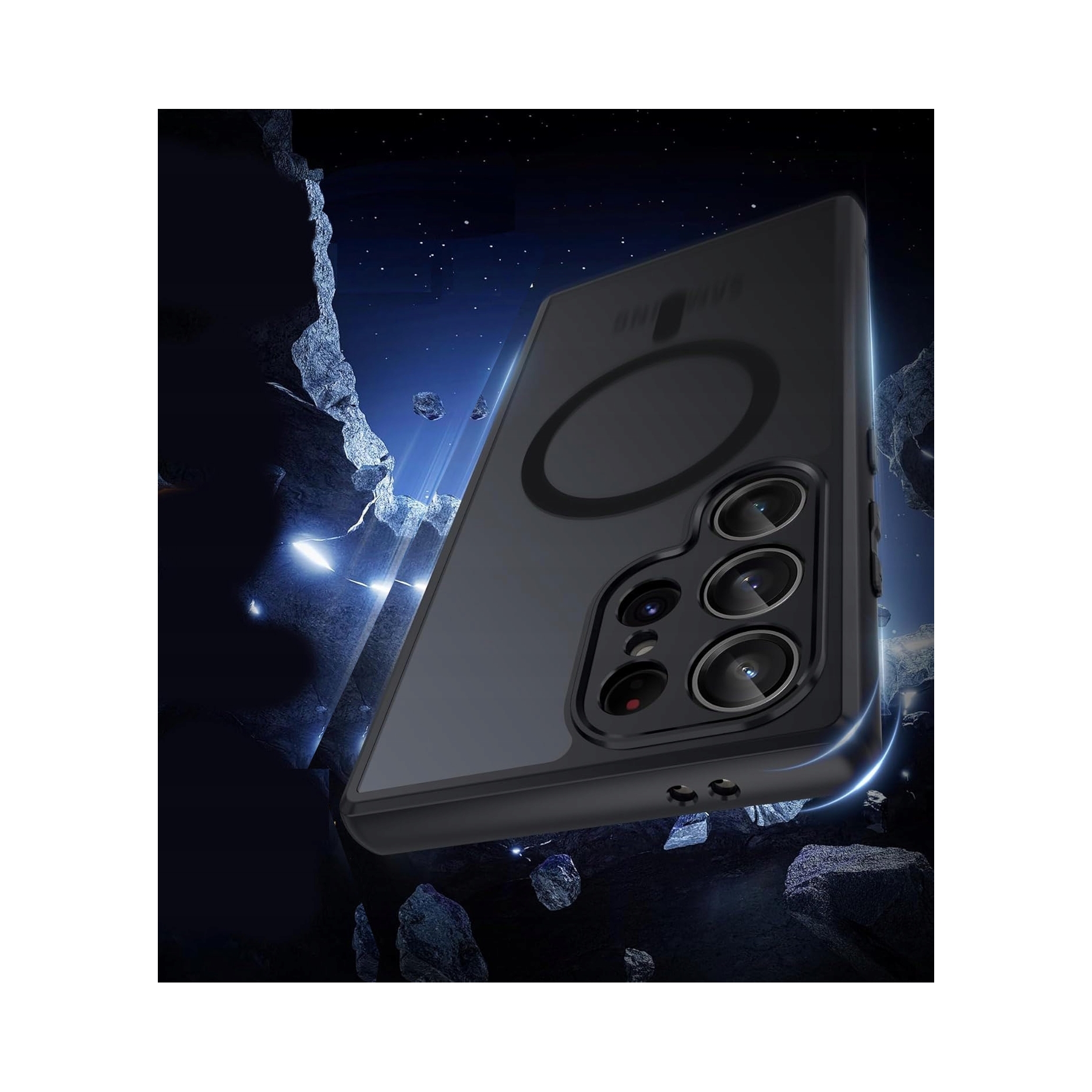 Etui Do Magsafe Czarny Mat Do Samsung S22 Ultra