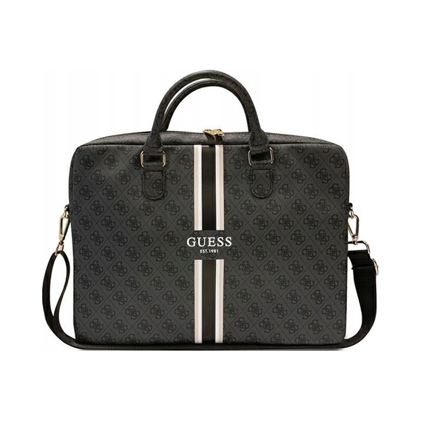 Torba Guess 4G Printed Stripes na laptopa 16" czarna Guess