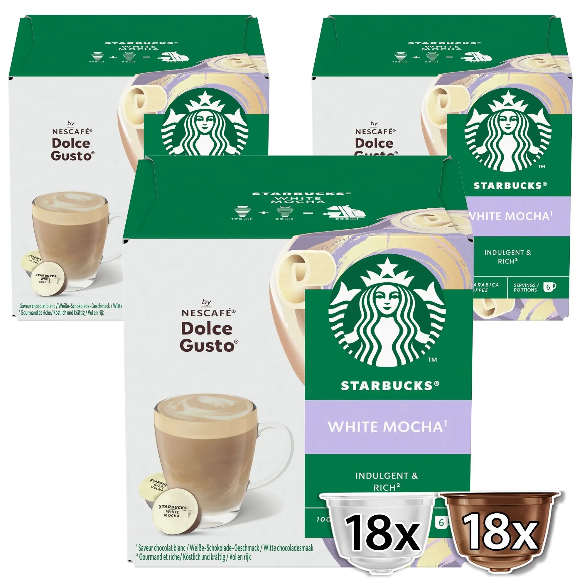 Levně Kapsle pro Dolce Gusto Starbucks White Mocha 36 ks
