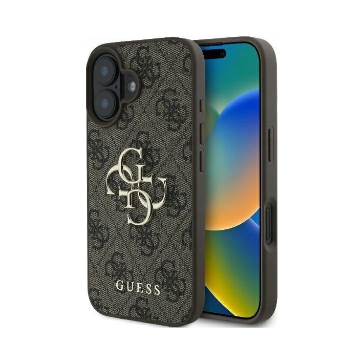 Pouzdro pro iPhone 16 Pro – Guess 4G Big Logo hnědé