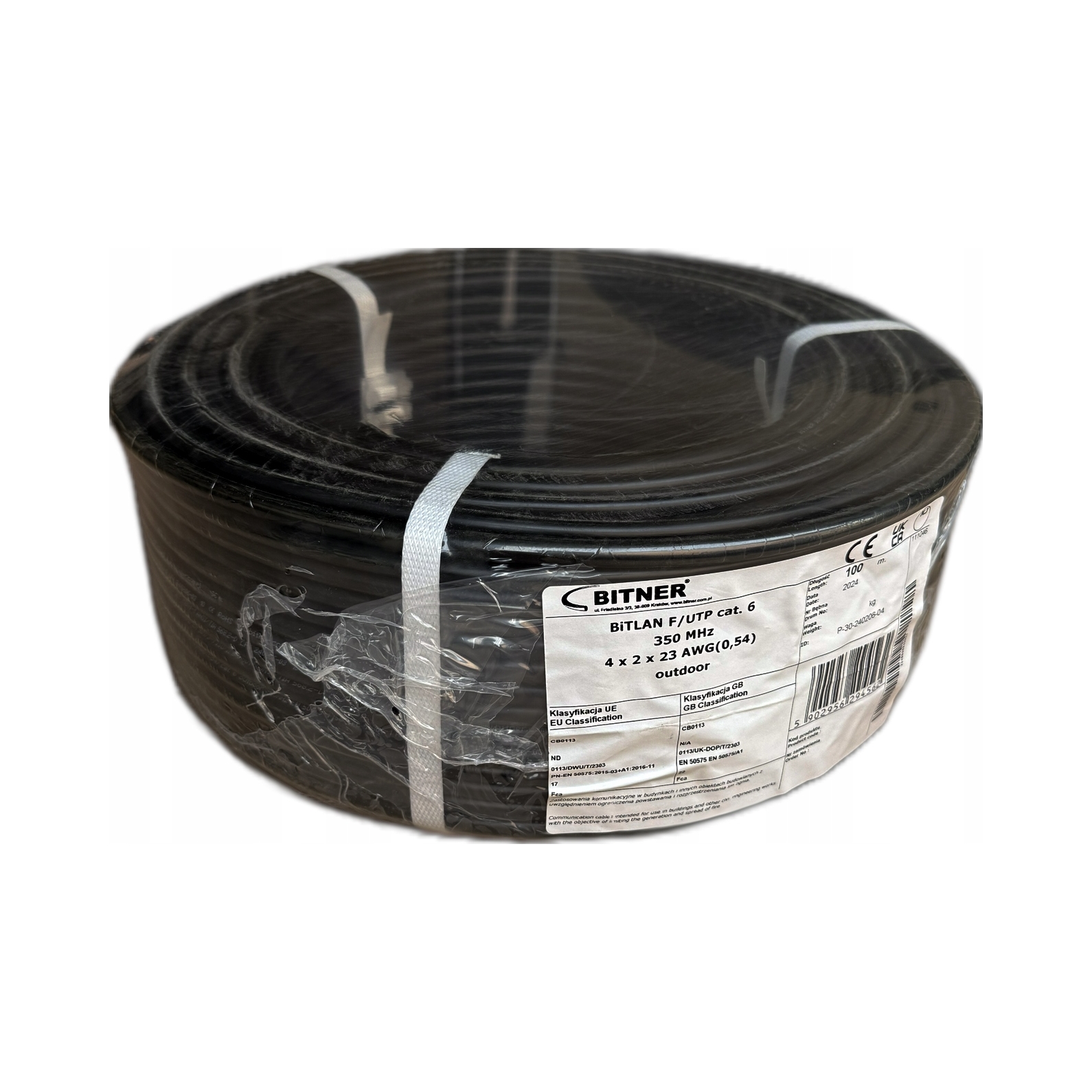 Kabel Ftp Bitner kat.6 350MHz zewnętrzny 100m BiTLAN F/UTPz TI0048