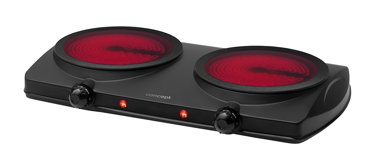 Elektryczna dwupłytowa kuchenka czarna 2500 W Concept VE3060